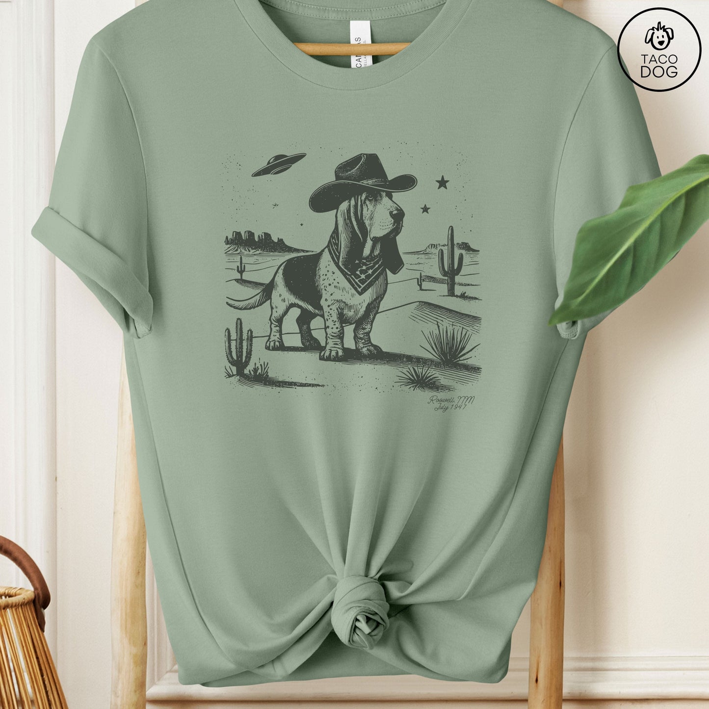 Basset Hound Cowboy UFO Ink T-Shirt