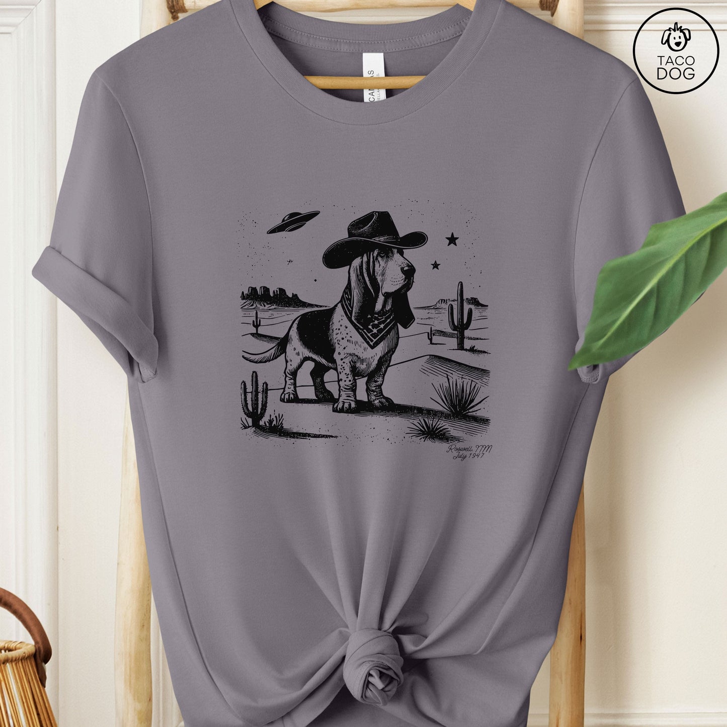Basset Hound Cowboy UFO Ink T-Shirt