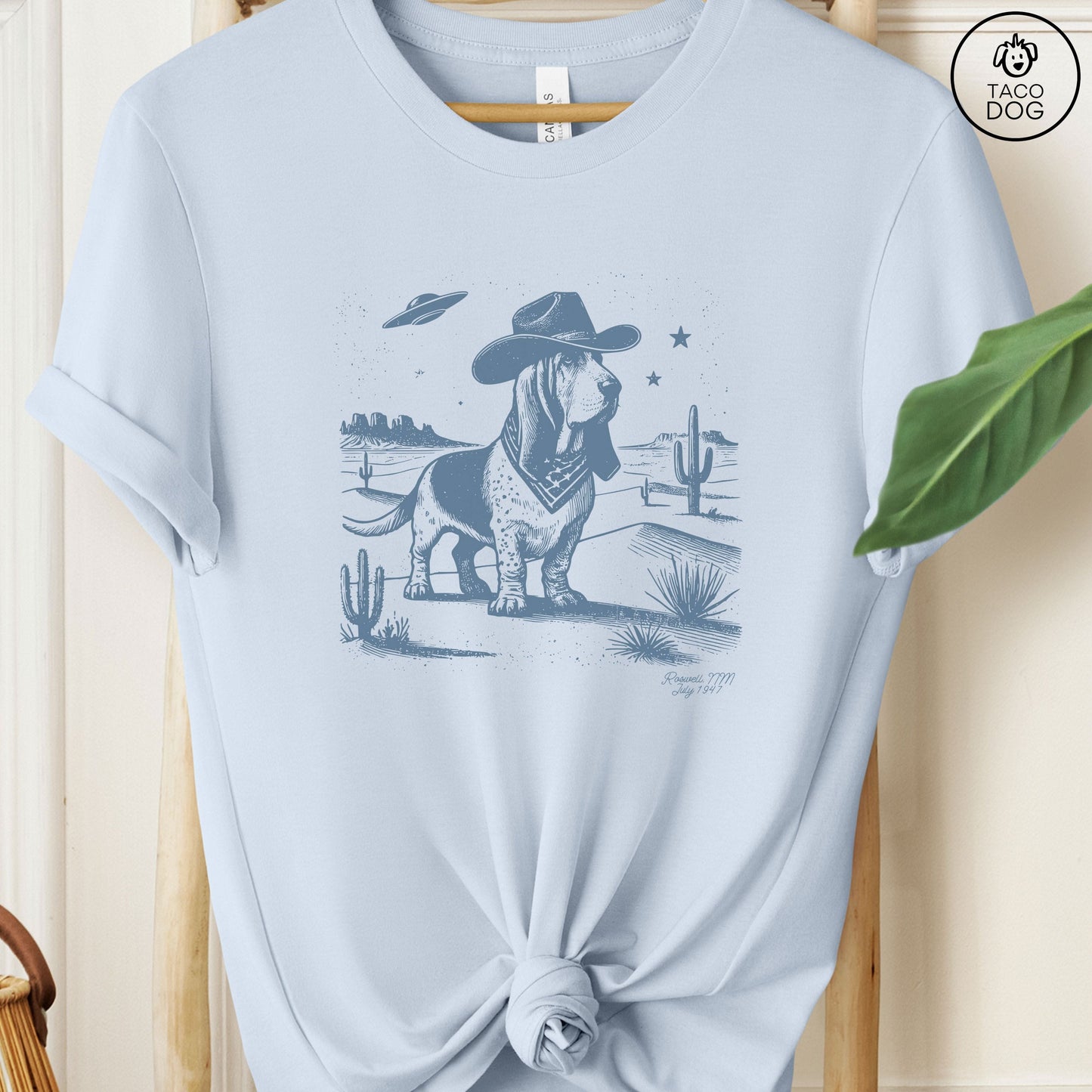 Basset Hound Cowboy UFO Ink T-Shirt