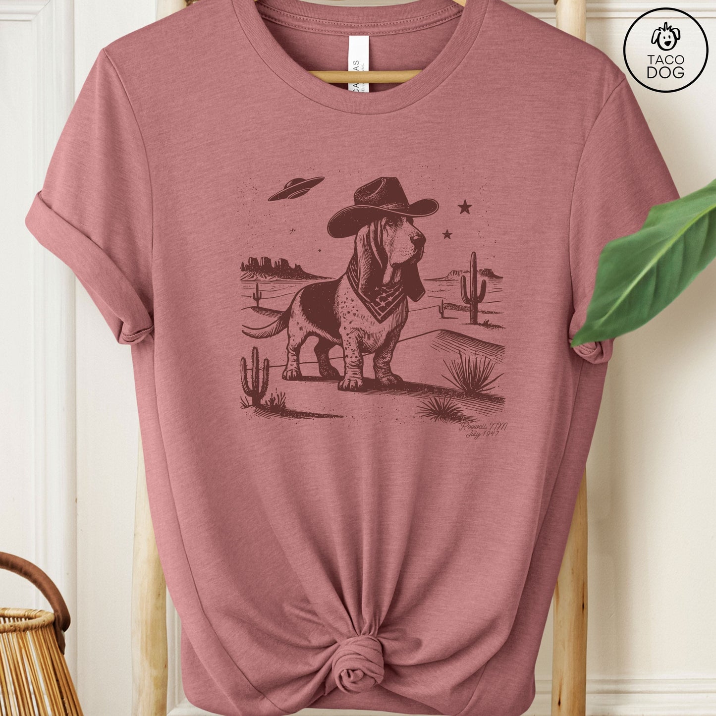 Basset Hound Cowboy UFO Ink T-Shirt