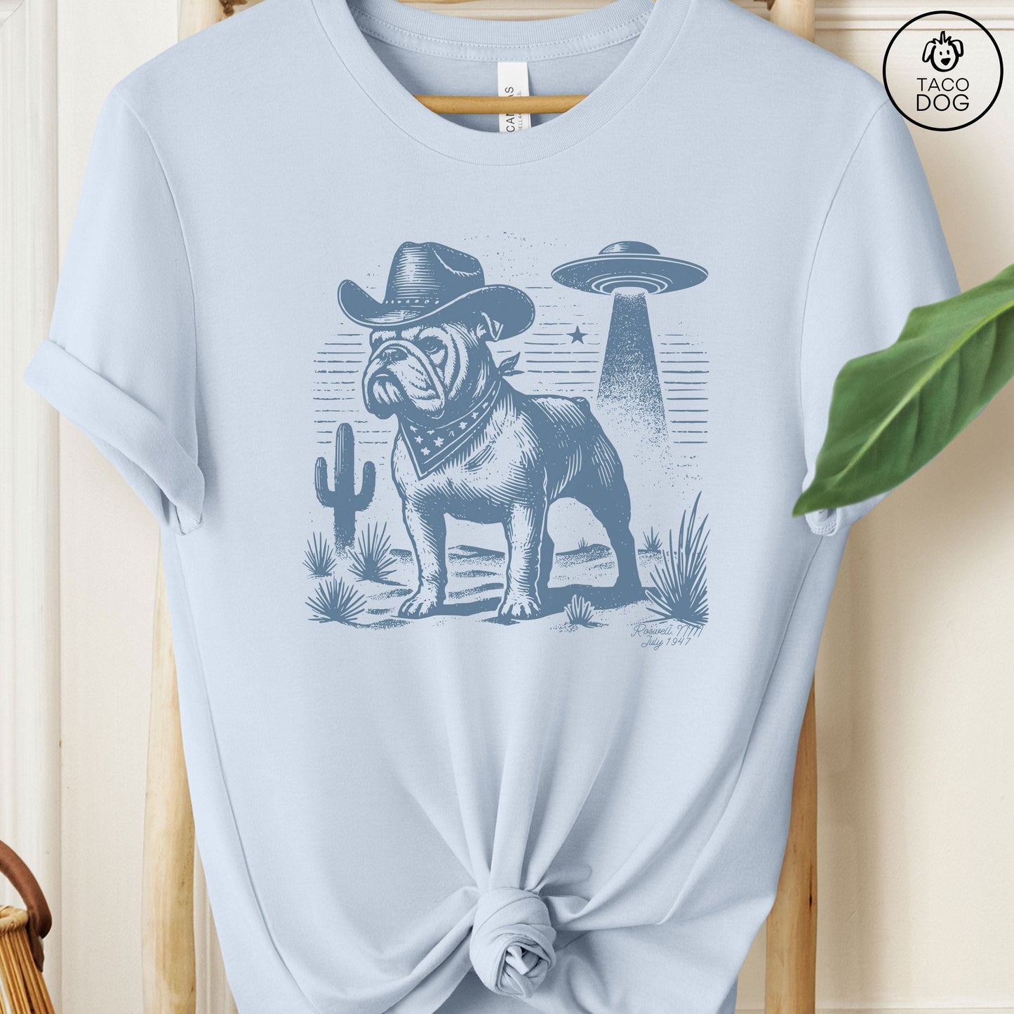 Bulldog Cowboy Ink Space UFO T-Shirt