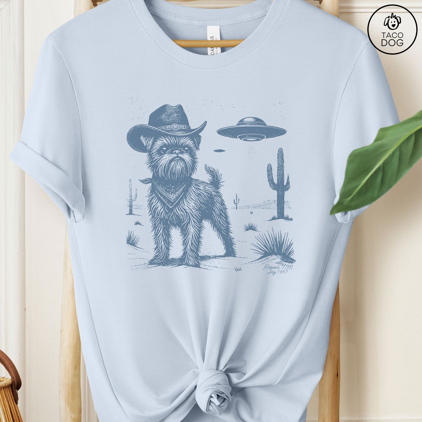 Brussels Griffon Griff Ink Space Cowboy UFO T-Shirt