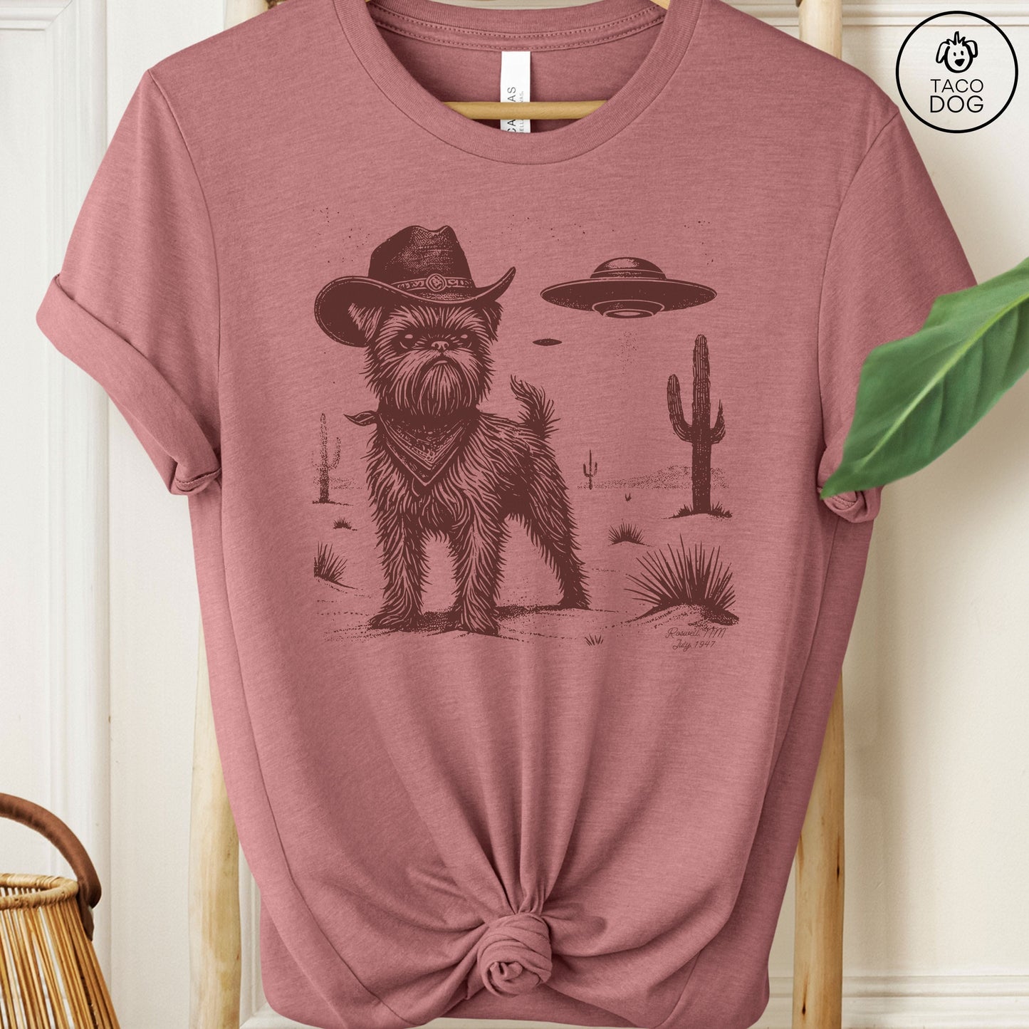 Brussels Griffon Griff Ink Space Cowboy UFO T-Shirt
