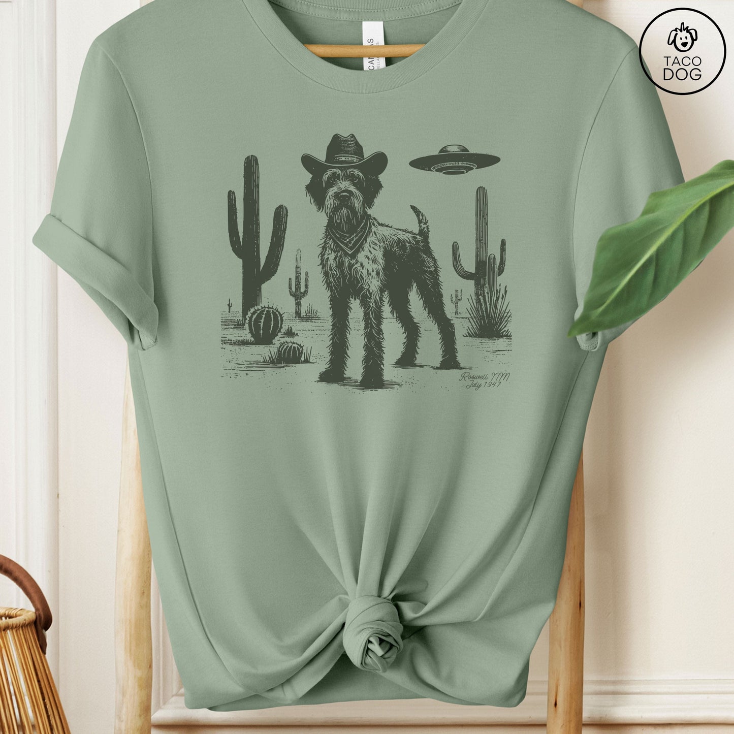 Wirehaired Pointing Griffon WPG Ink Space Cowboy UFO T-Shirt