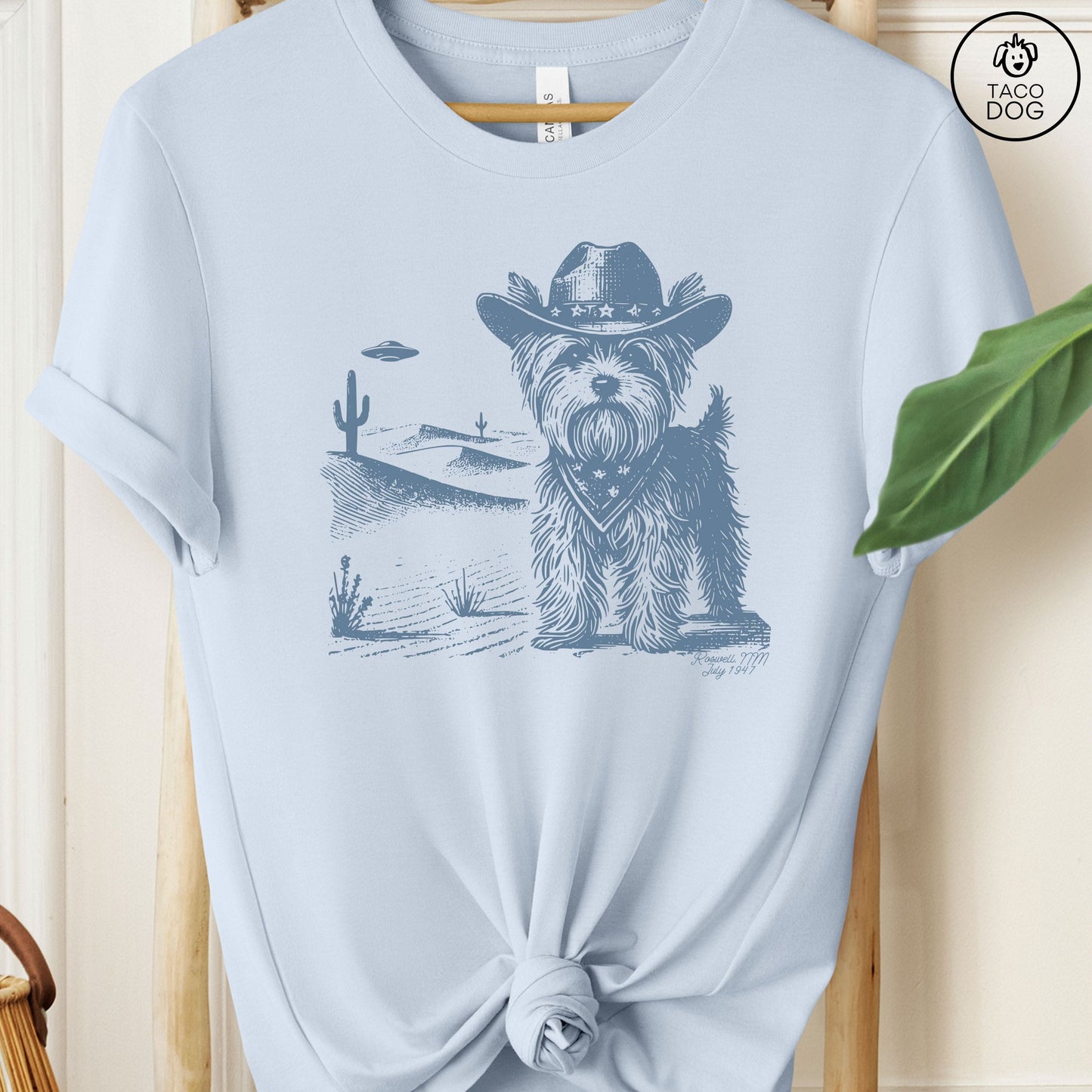 Yorkie Yorkshire Terrier Ink Space Cowboy UFO T-Shirt