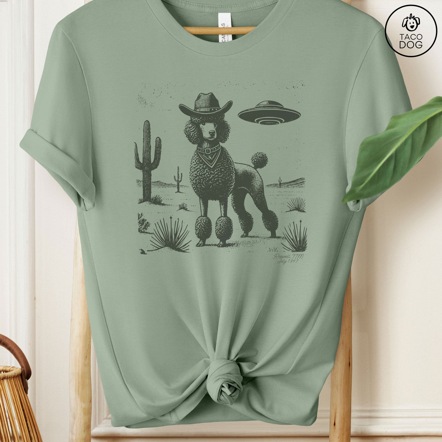 Poodle Cowboy Ink Space Cowboy UFO T-Shirt
