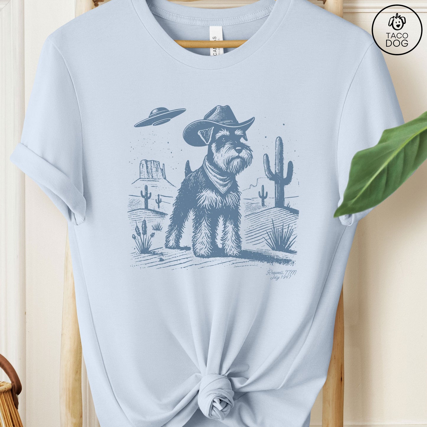 Schnauzer Cowboy Ink Space Cowboy UFO T-Shirt