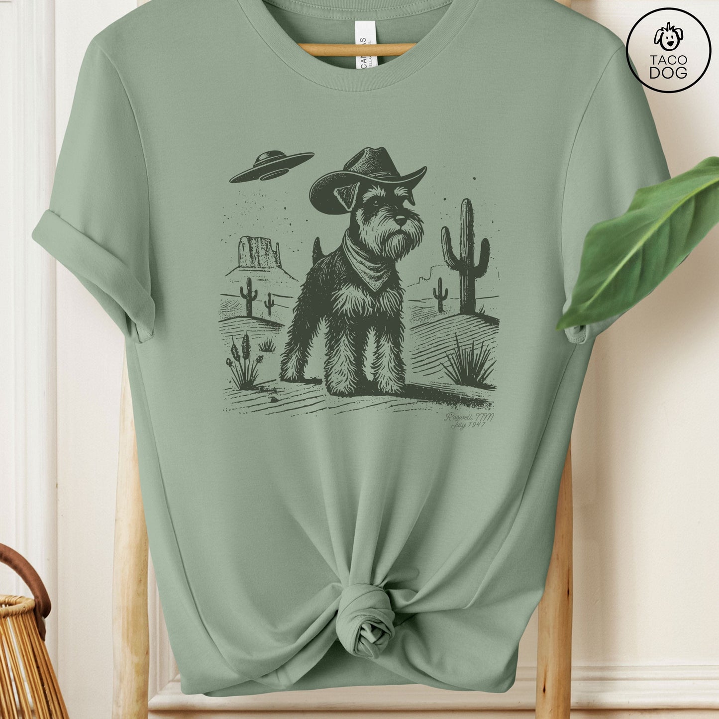 Schnauzer Cowboy Ink Space Cowboy UFO T-Shirt