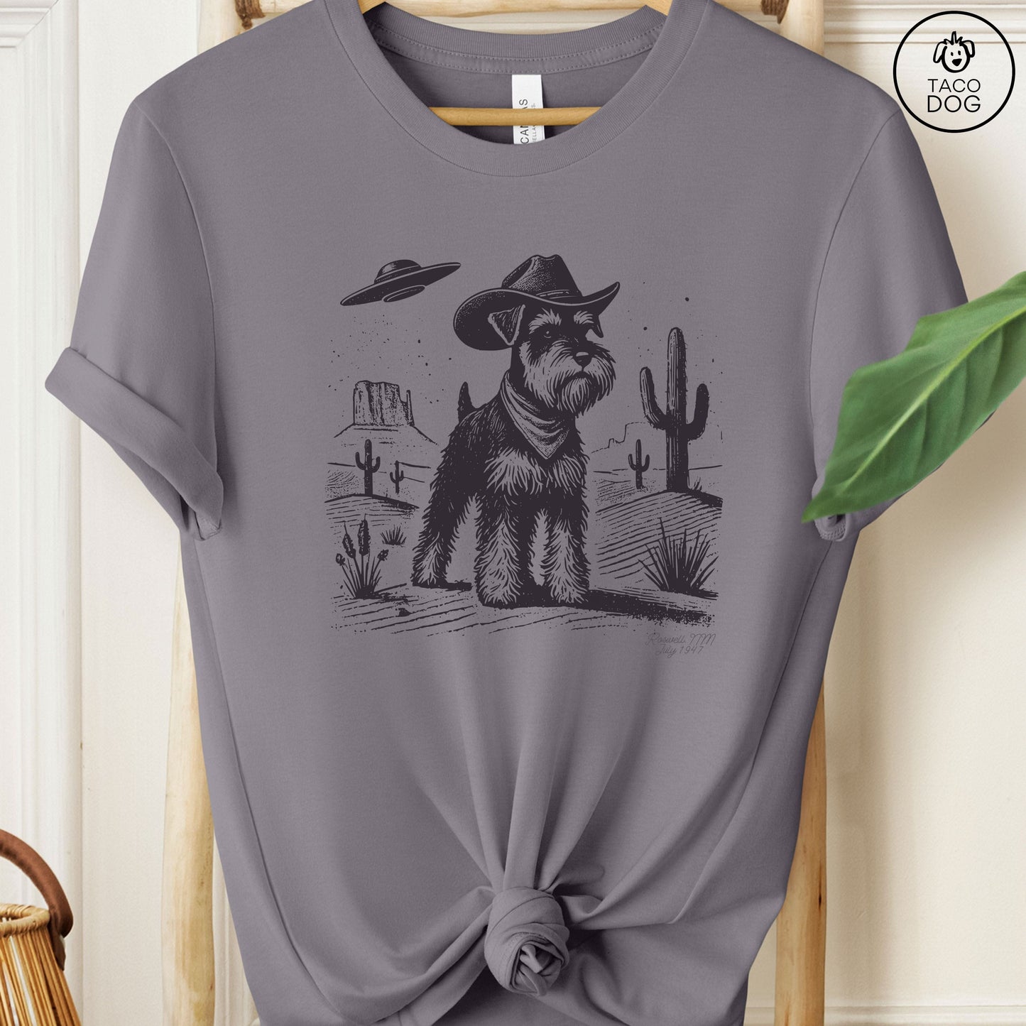 Schnauzer Cowboy Ink Space Cowboy UFO T-Shirt