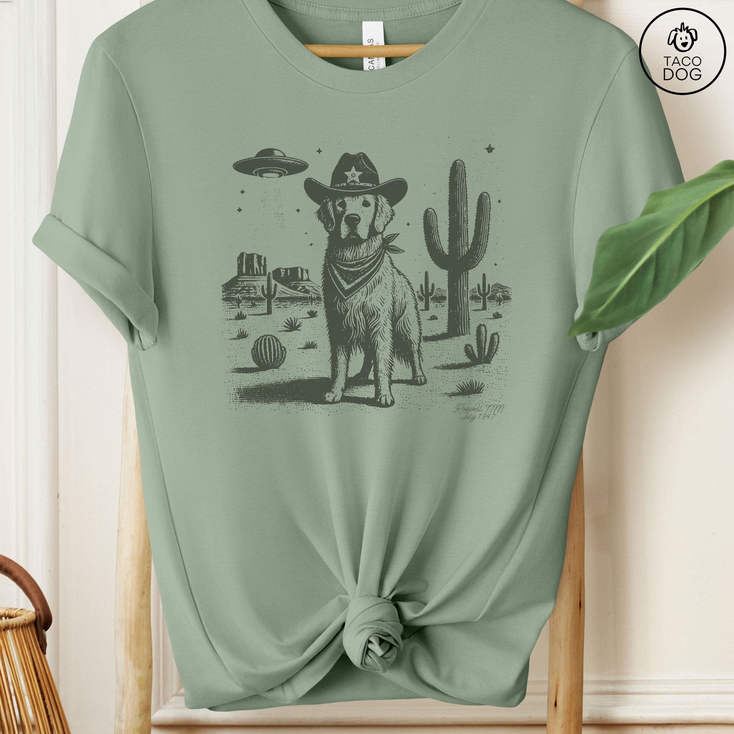 Golden Retriever Cowboy UFO Ink T-Shirt