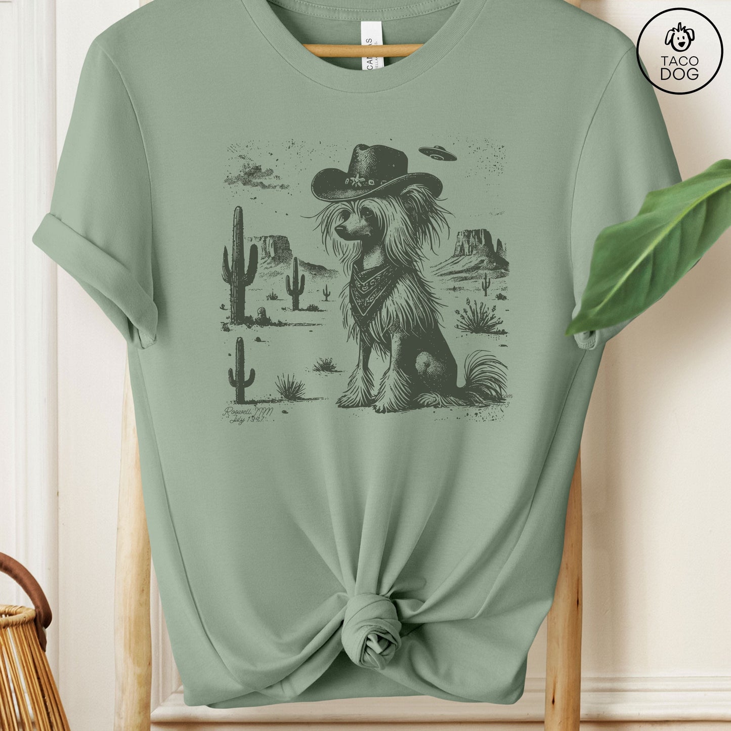 Chinese Crested Ink Cowboy UFO T-Shirt