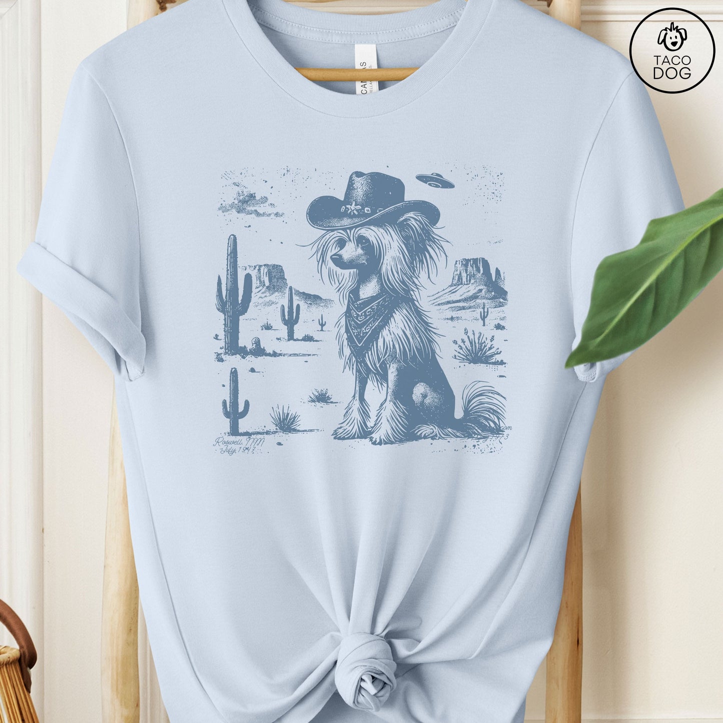 Chinese Crested Ink Cowboy UFO T-Shirt