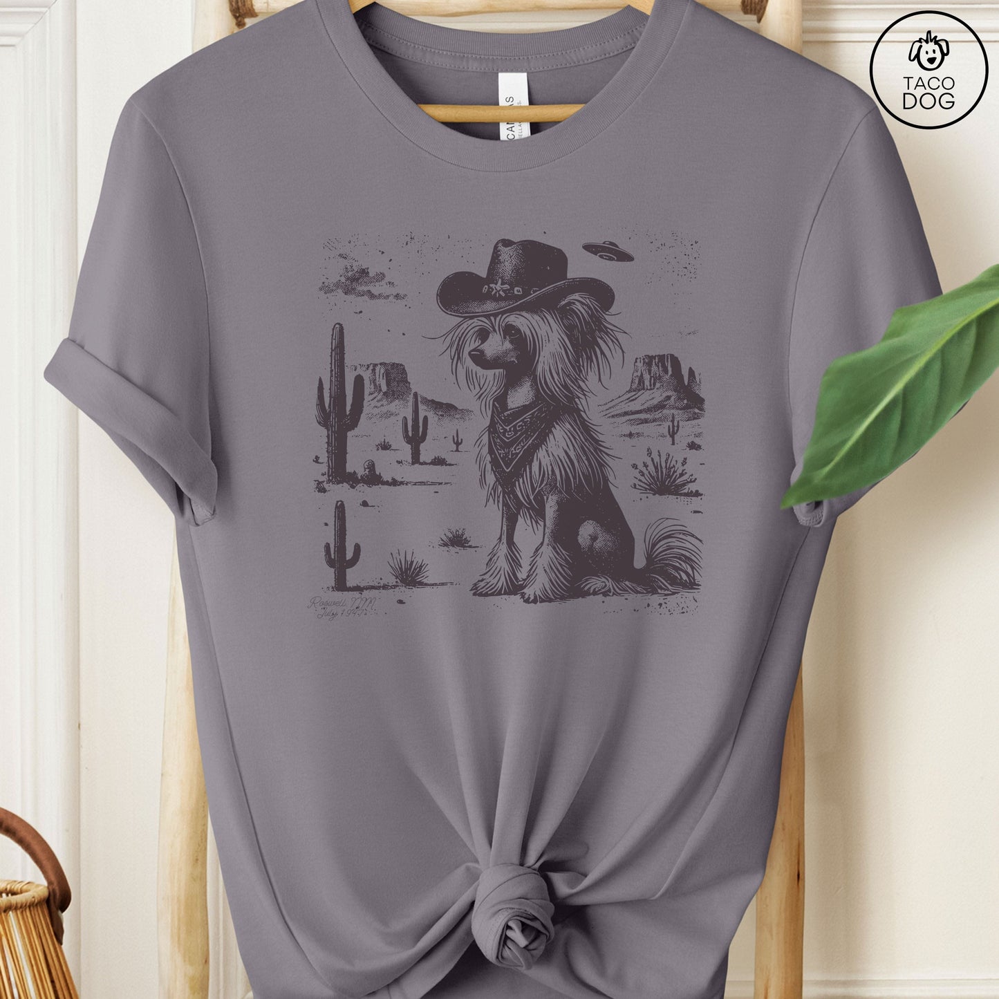 Chinese Crested Ink Cowboy UFO T-Shirt