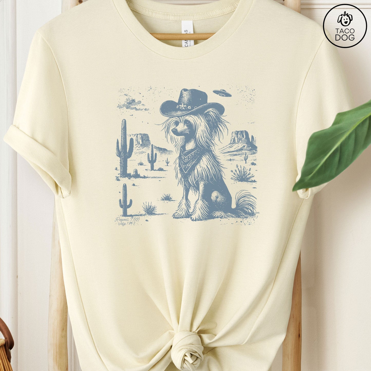 Chinese Crested Ink Cowboy UFO T-Shirt