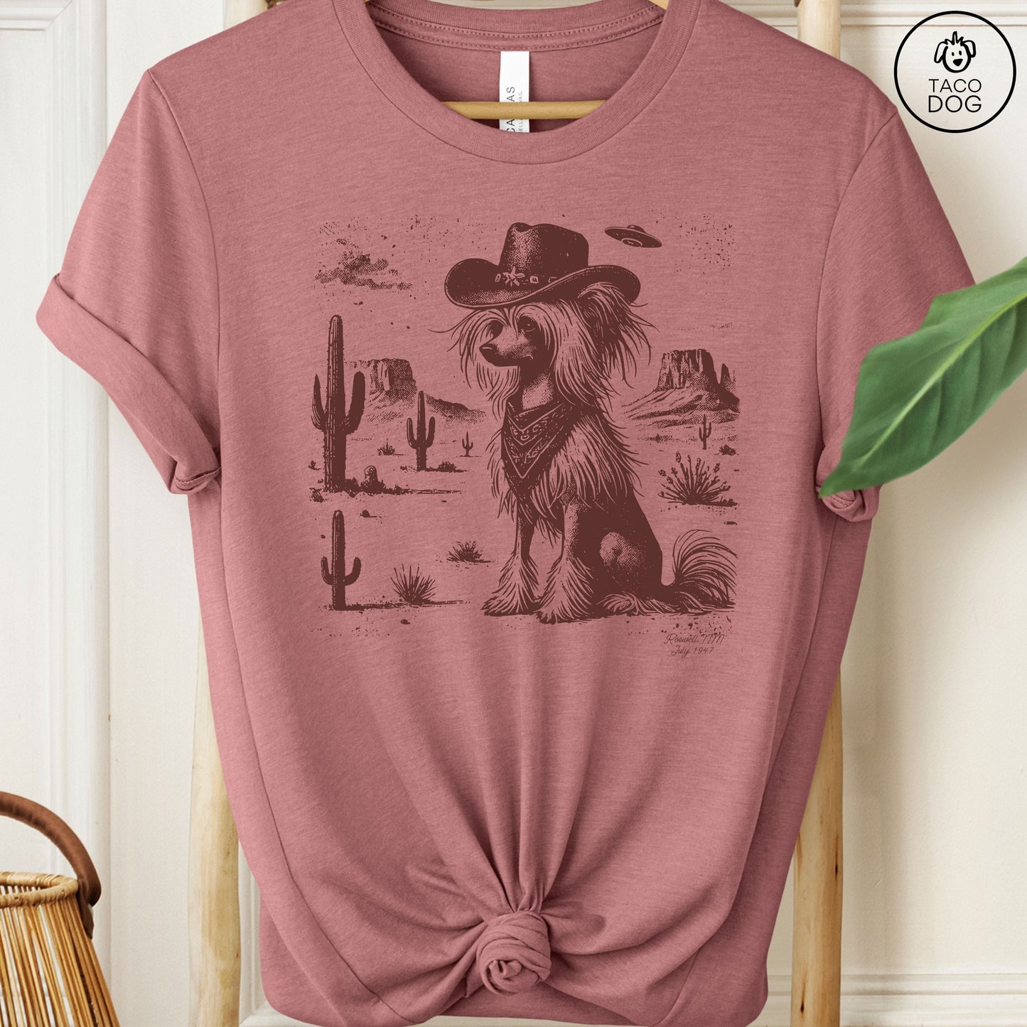 Chinese Crested Ink Cowboy UFO T-Shirt