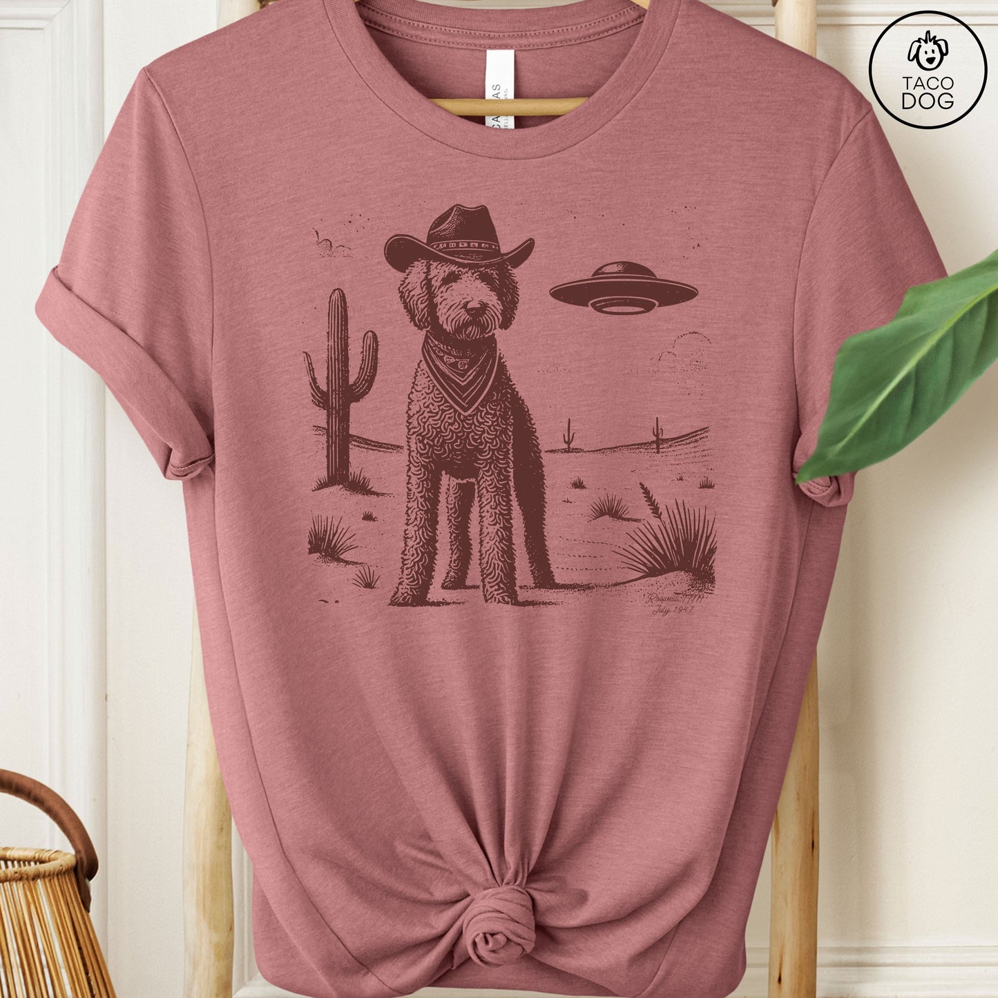 Goldendoodle Doodle Ink Cowboy UFO T-Shirt