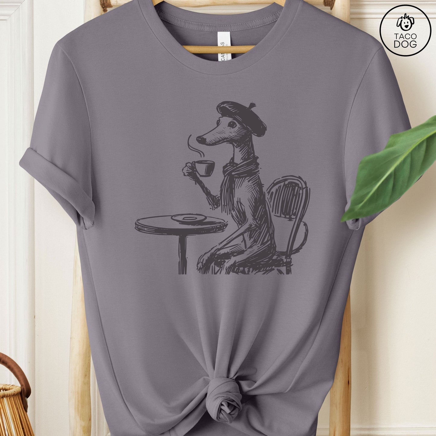 Iggy Greyhound Whippet Italian Greyhound Paris France T-Shirt Storm Taco-Dog