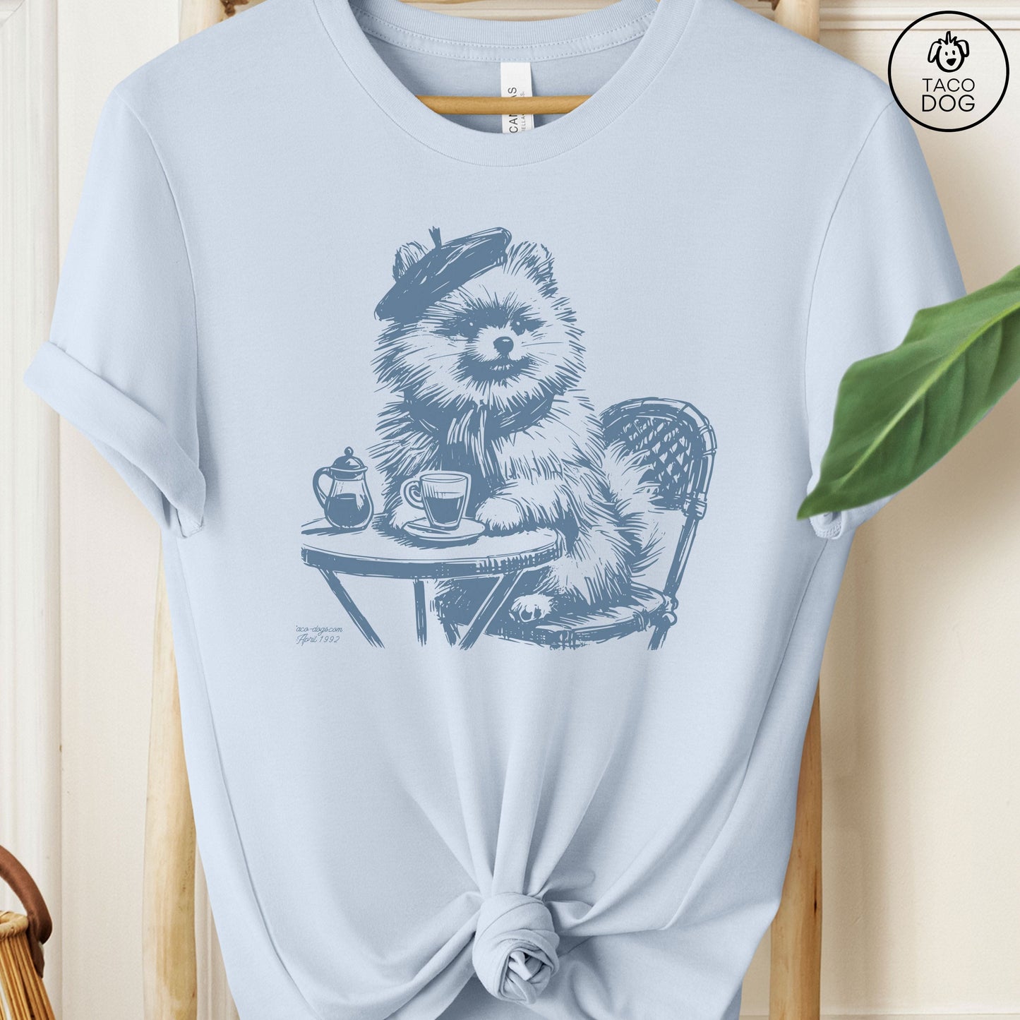 Pomeranian Paris France Coffee T-Shirt