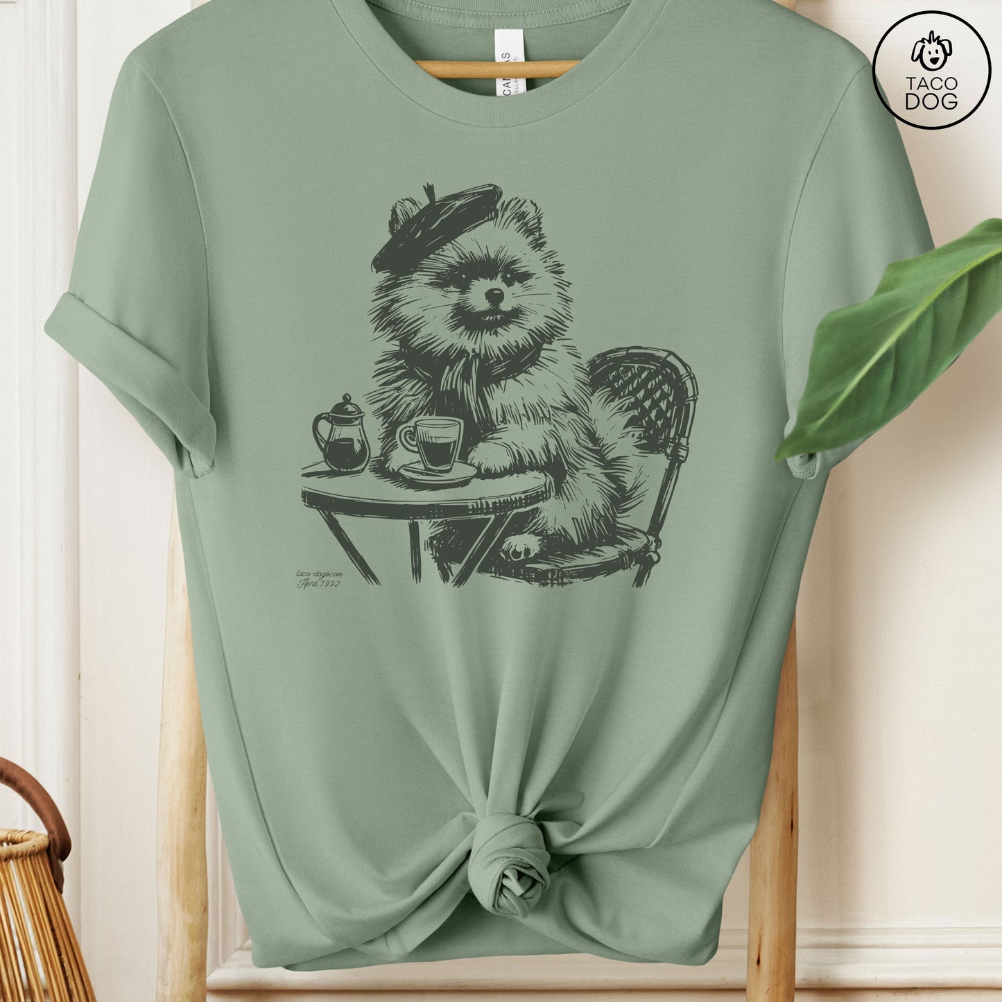 Pomeranian Paris France Coffee T-Shirt
