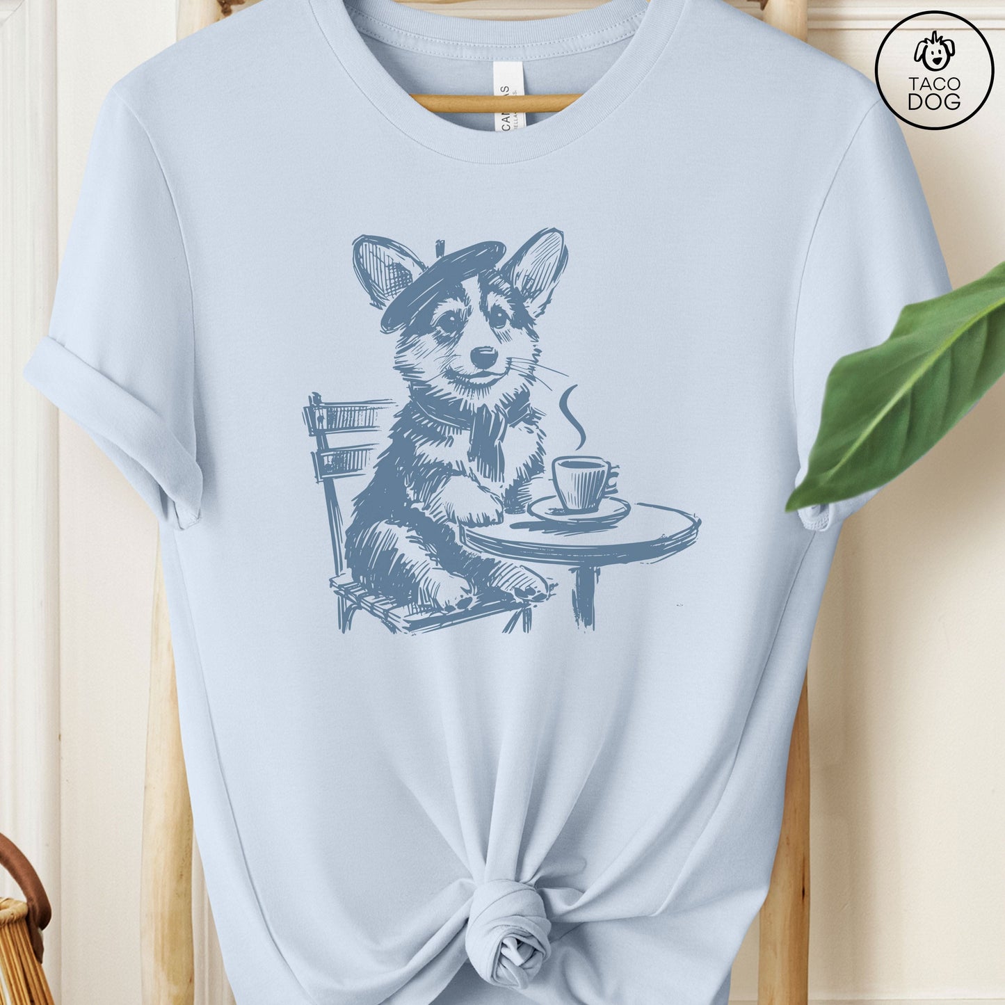 Corgi Paris France Coffee T-Shirt