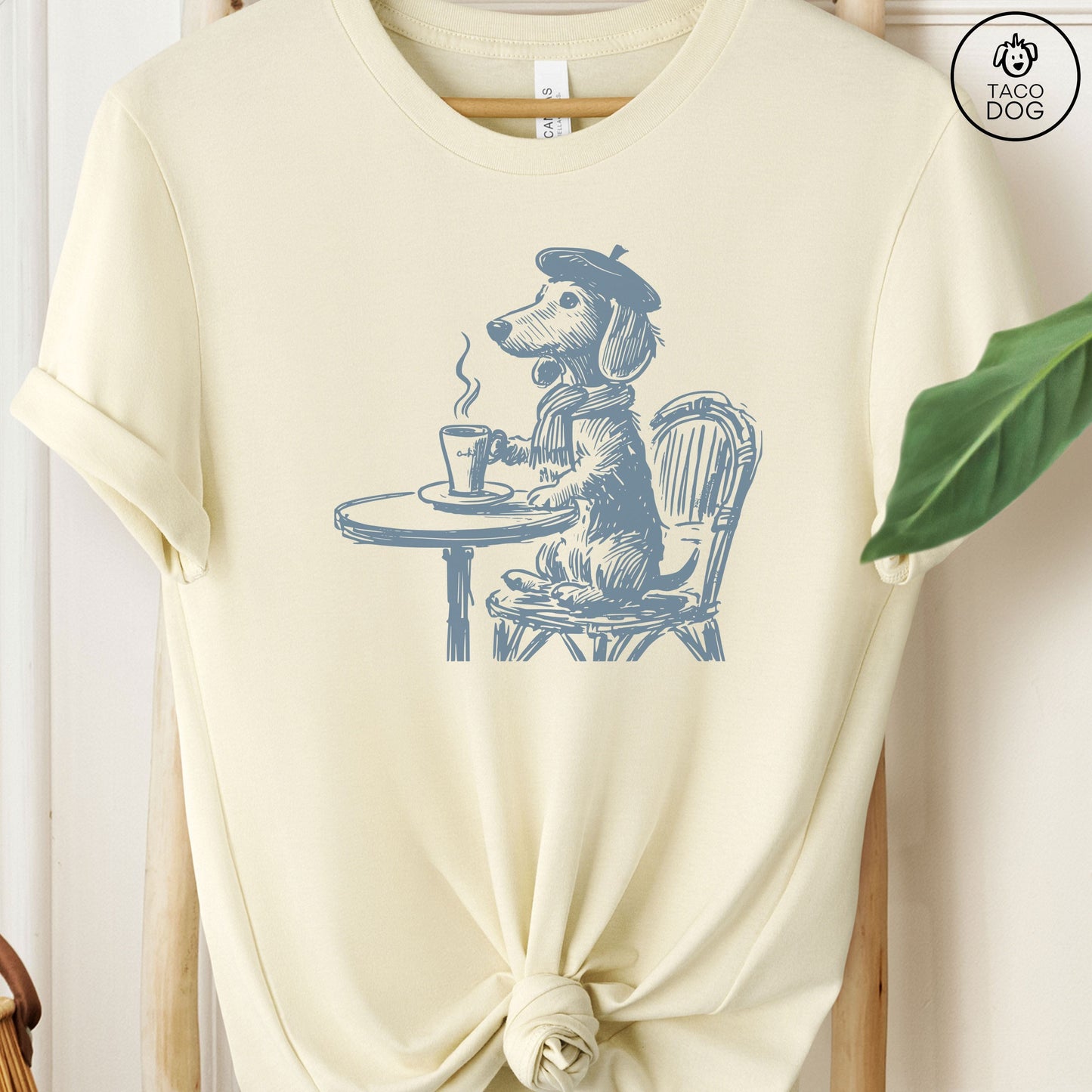 Dachshund Weenie Paris France Cafe Coffee T-Shirt