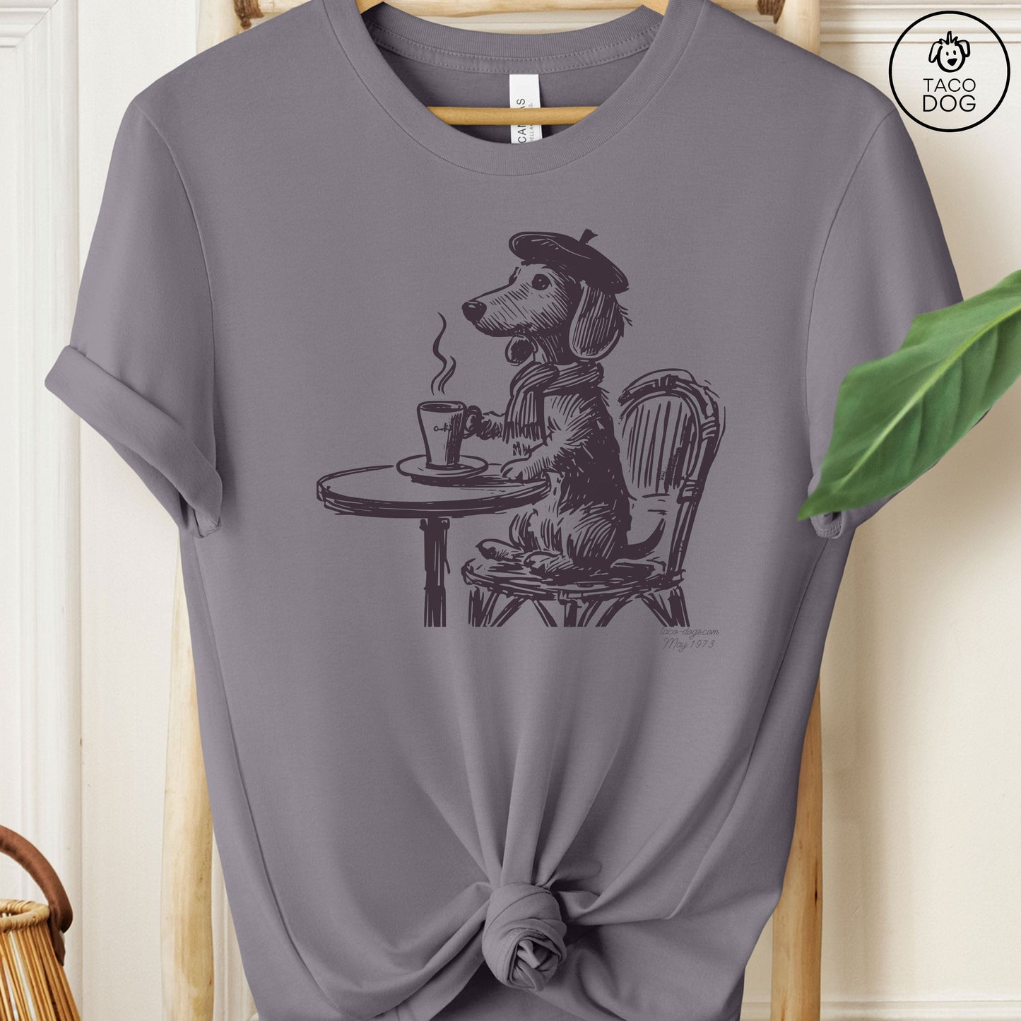 Dachshund Weenie Paris France Cafe Coffee T-Shirt