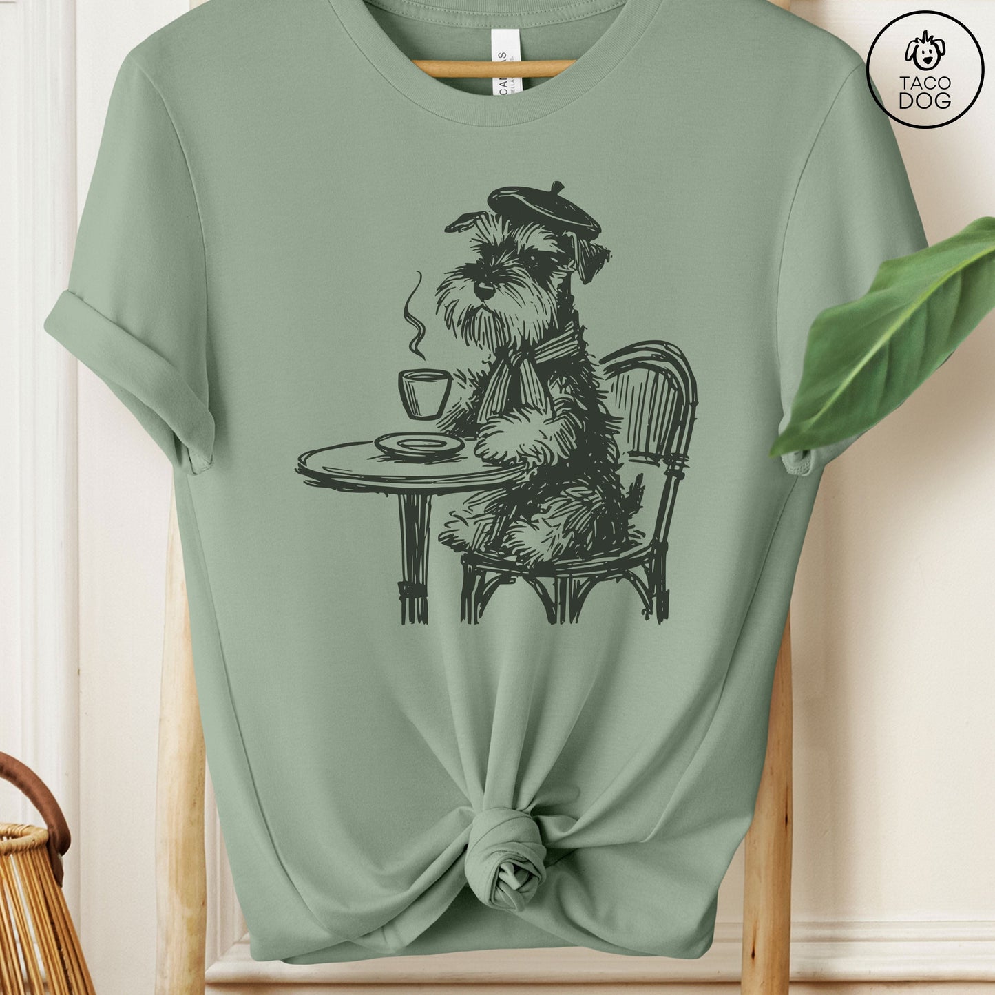 Schnauzer Paris France Cafe Coffee T-Shirt