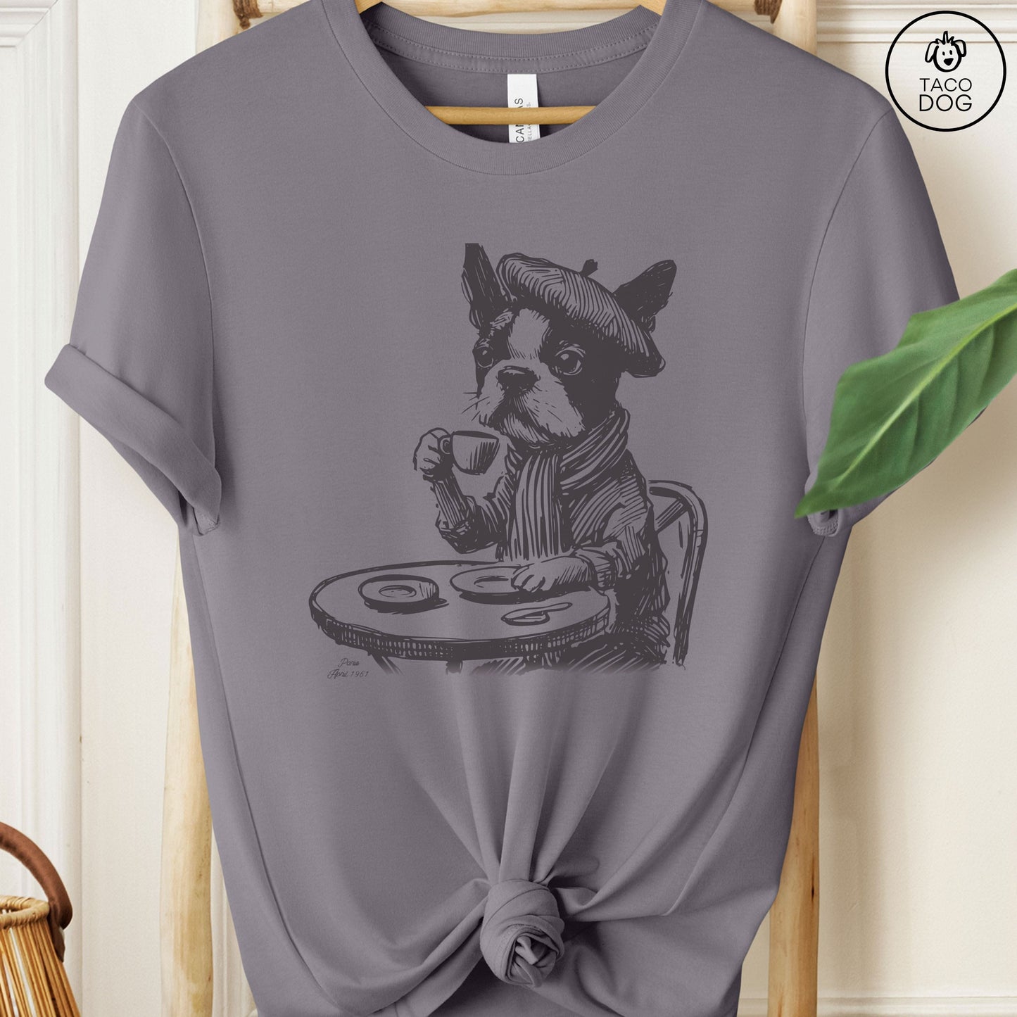 Boston Terrier France Paris Coffee T-Shirt