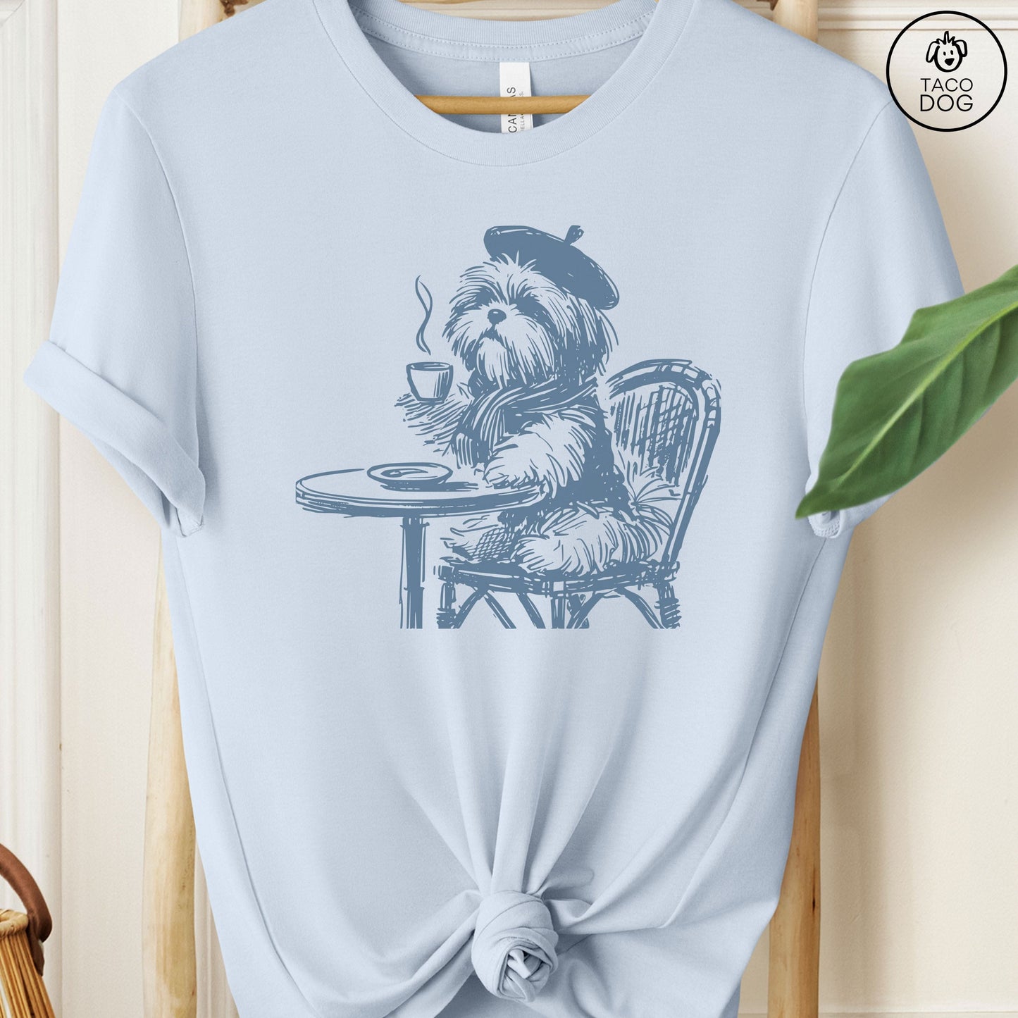 Shih Tzu Coffee France Paris French T-Shirt