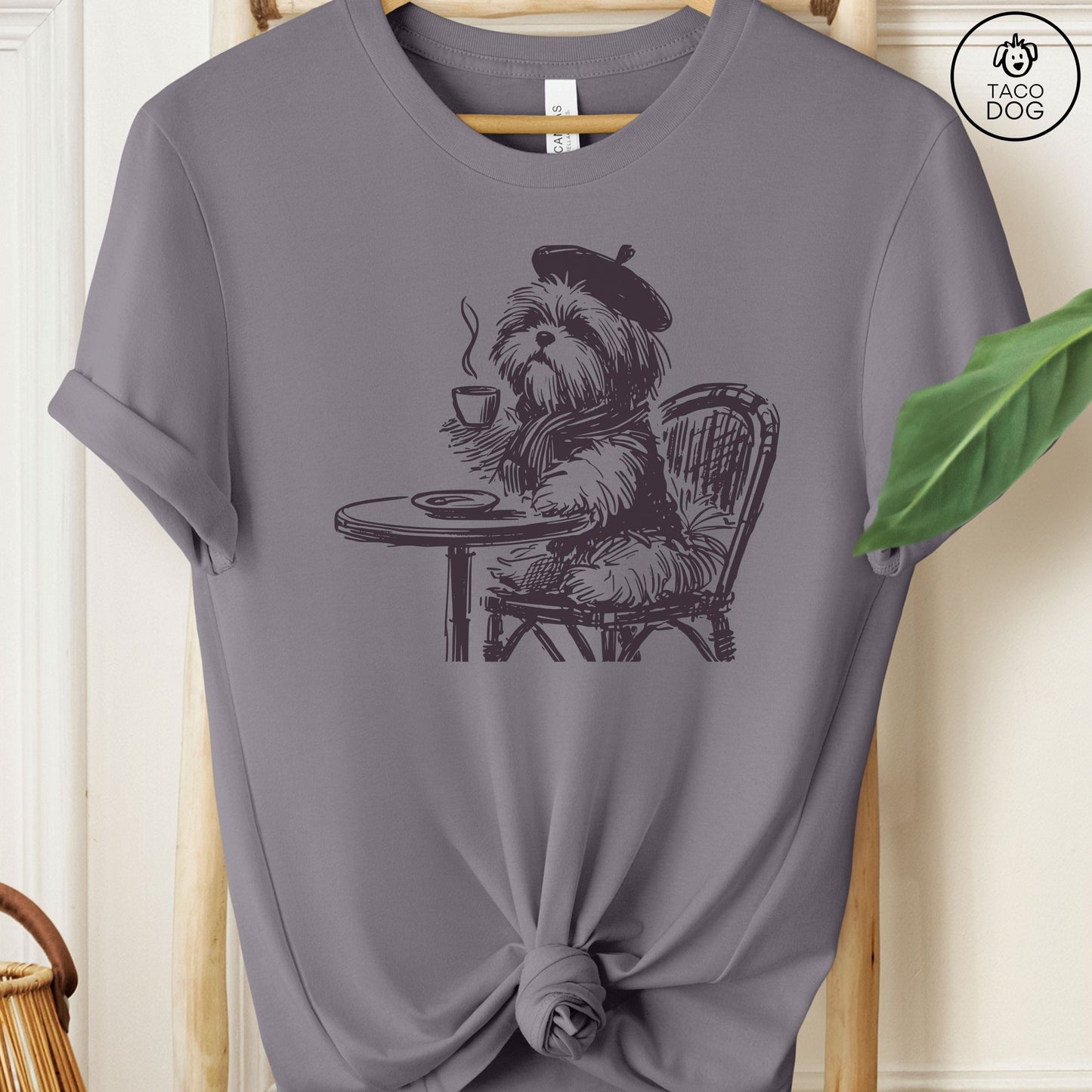 Shih Tzu Coffee France Paris French T-Shirt