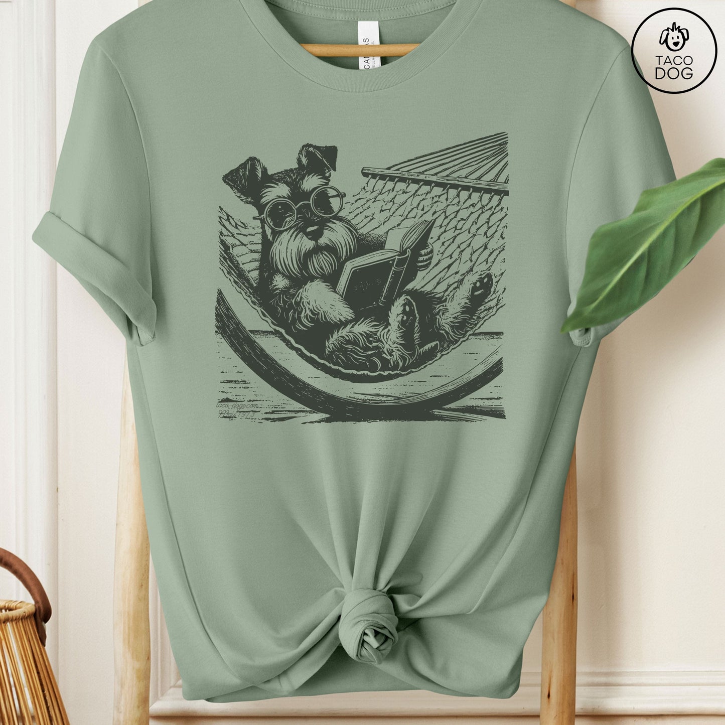 Schnauzer Hammock Reading T-Shirt