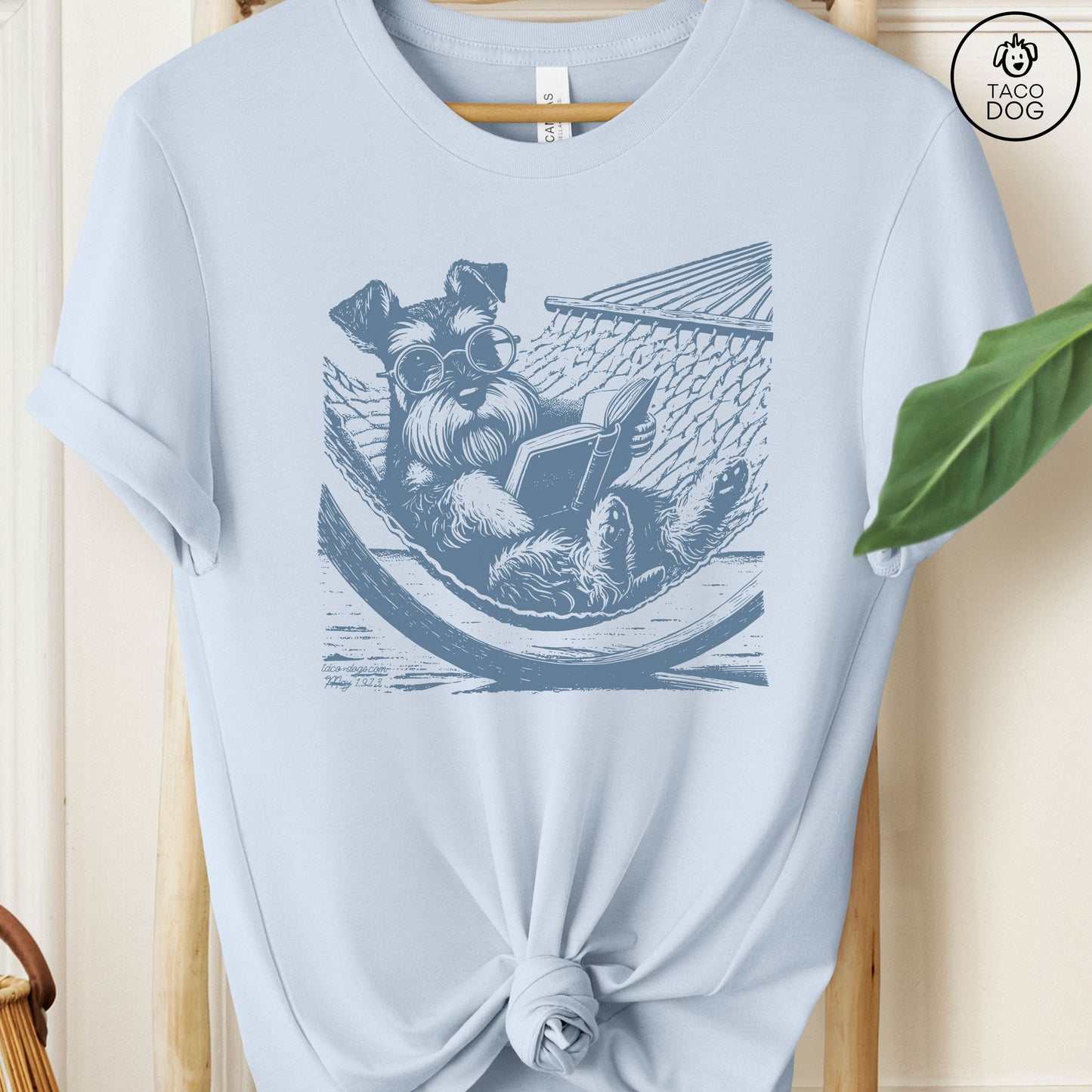 Schnauzer Hammock Reading T-Shirt
