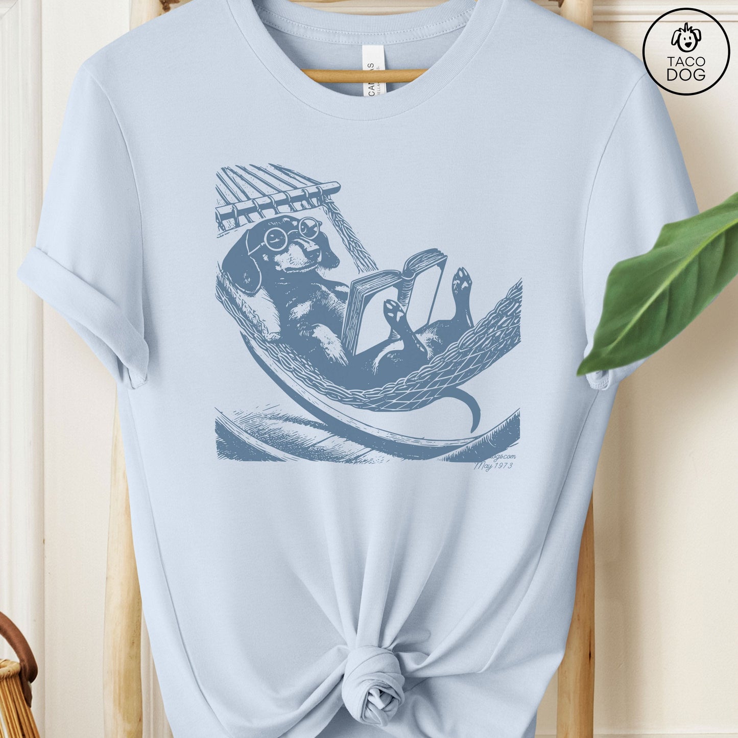 Dachshund Wiener Dog Hammock Reading T-Shirt