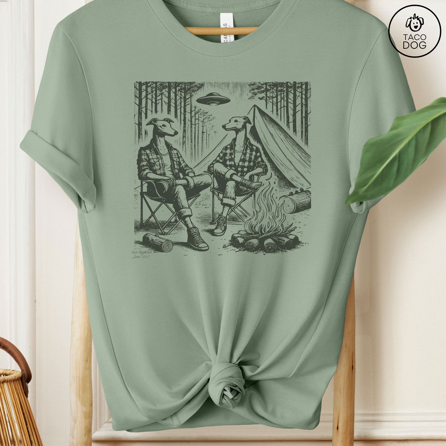 Greyhound Whippet Italian Greyhound Iggy Camping T-Shirt