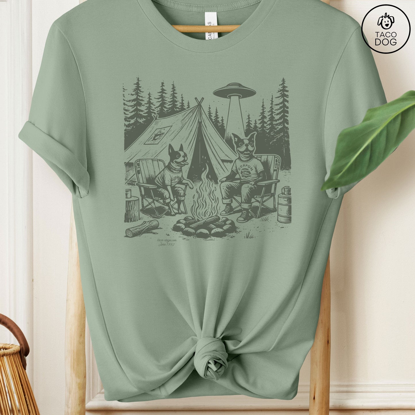 Boston Terrier Camping T-Shirt
