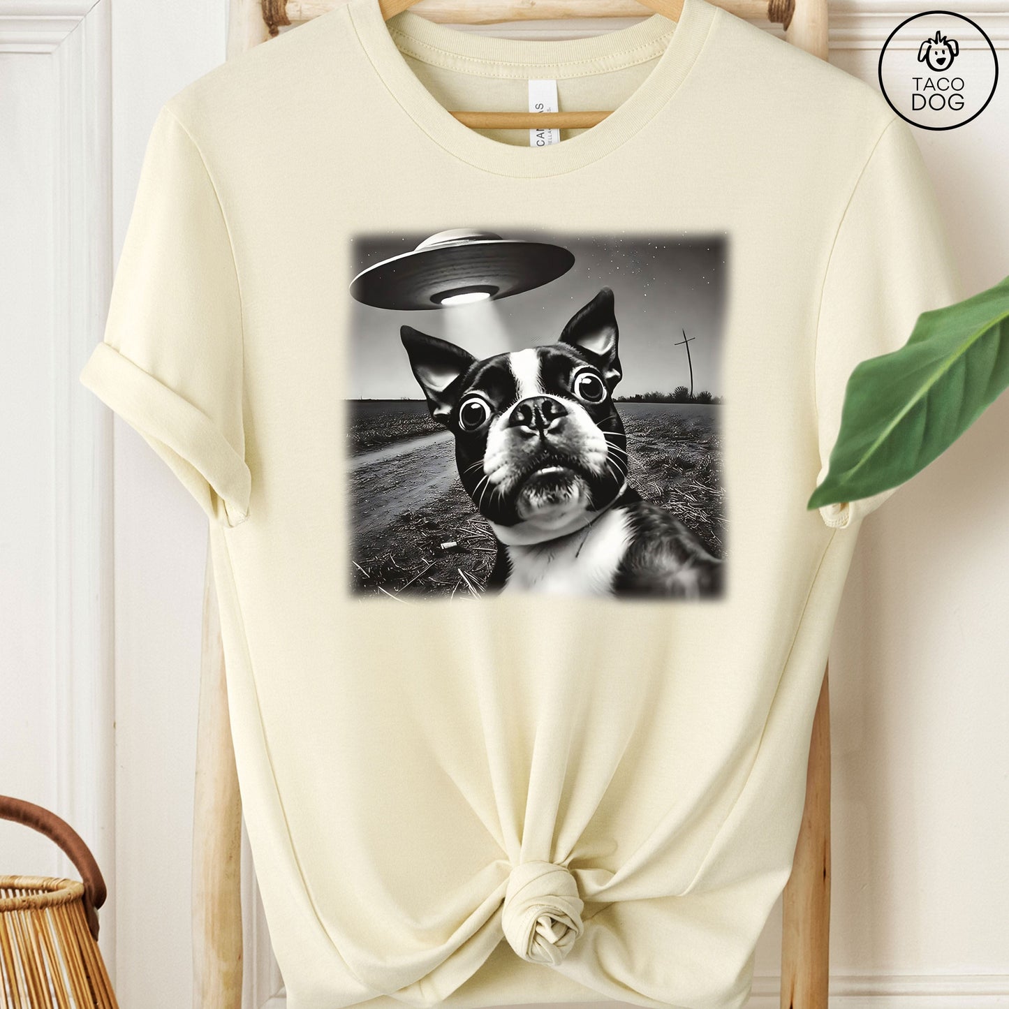 Boston Terrier UFO Selfie T-Shirt