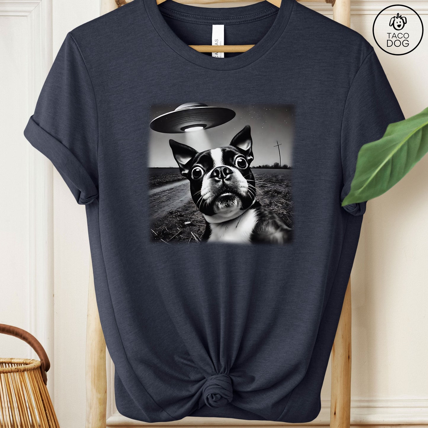 Boston Terrier UFO Selfie T-Shirt