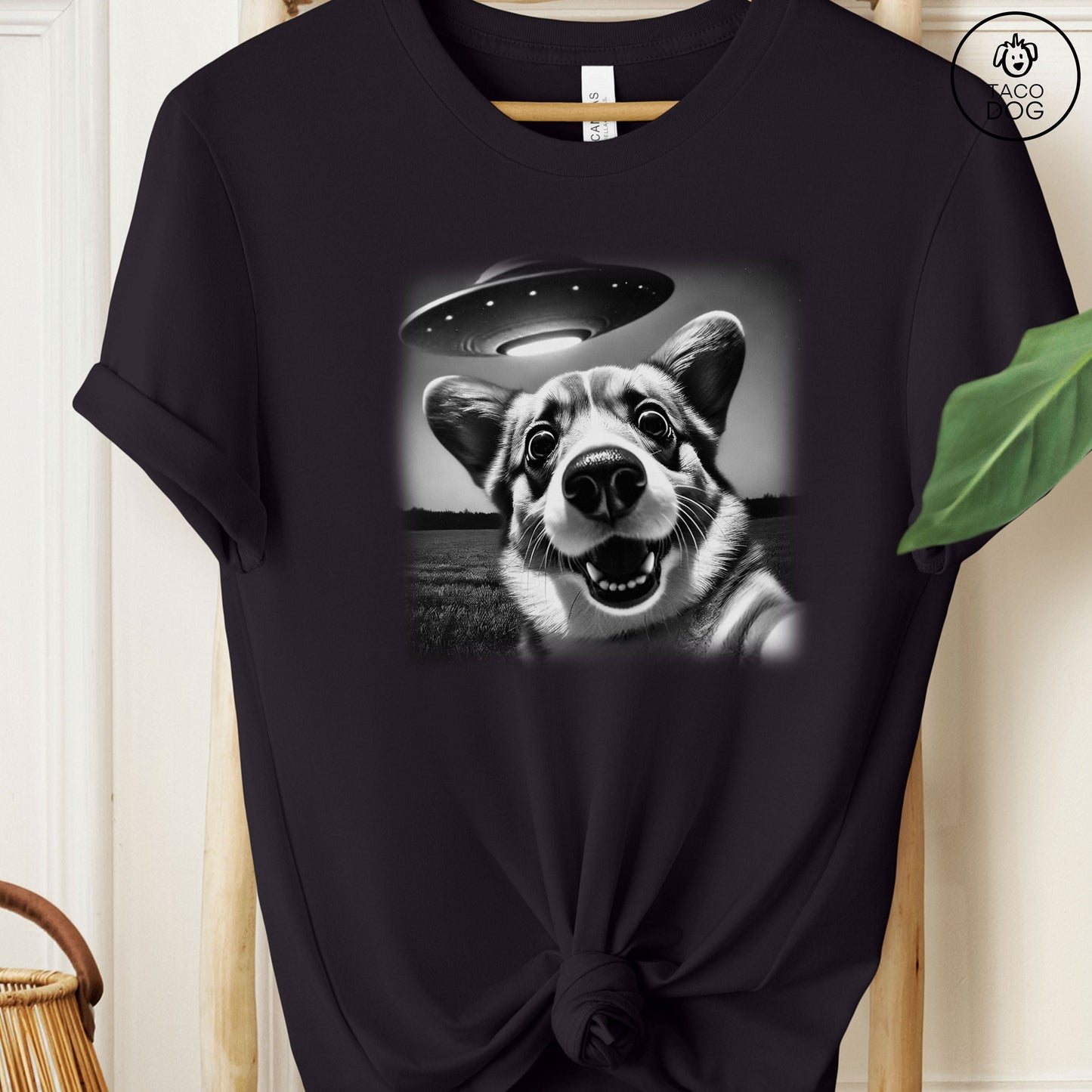 Corgi UFO Selfie T-Shirt