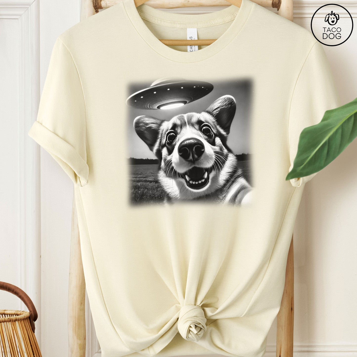 Corgi UFO Selfie T-Shirt