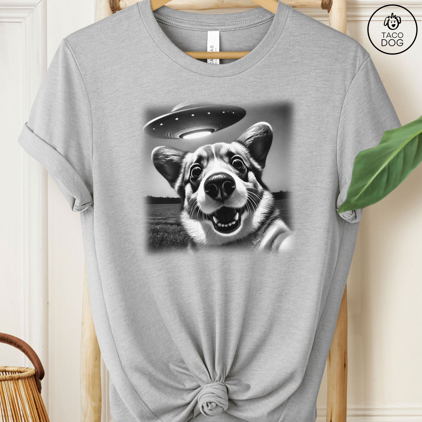 Corgi UFO Selfie T-Shirt
