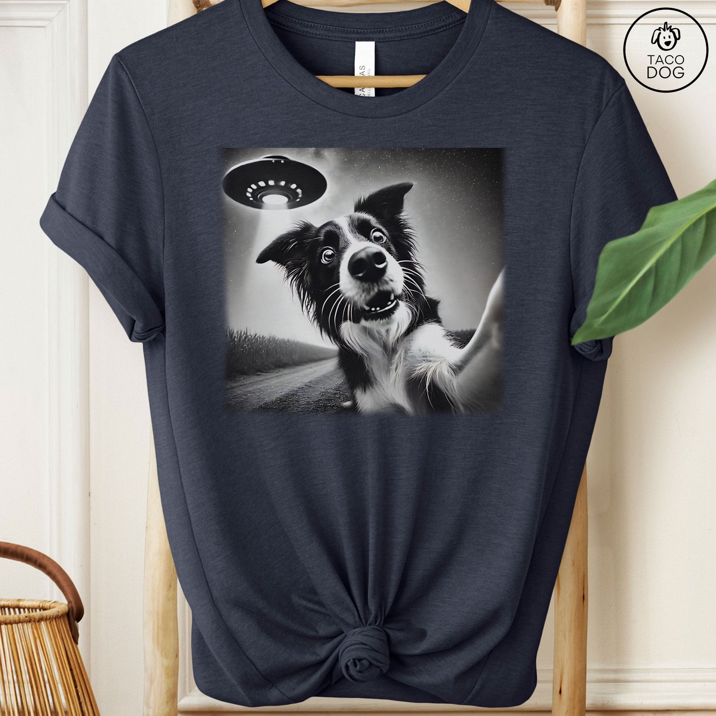 Border Collie UFO Selfie T-Shirt