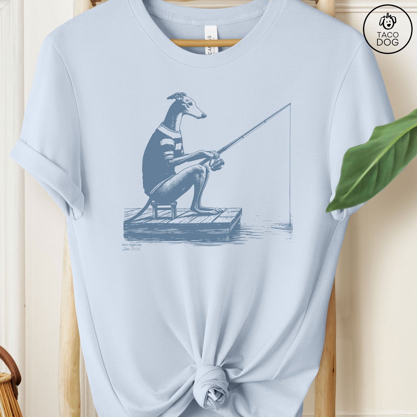 Greyhound Whippet Italian Greyhound Iggy Fishing T-Shirt
