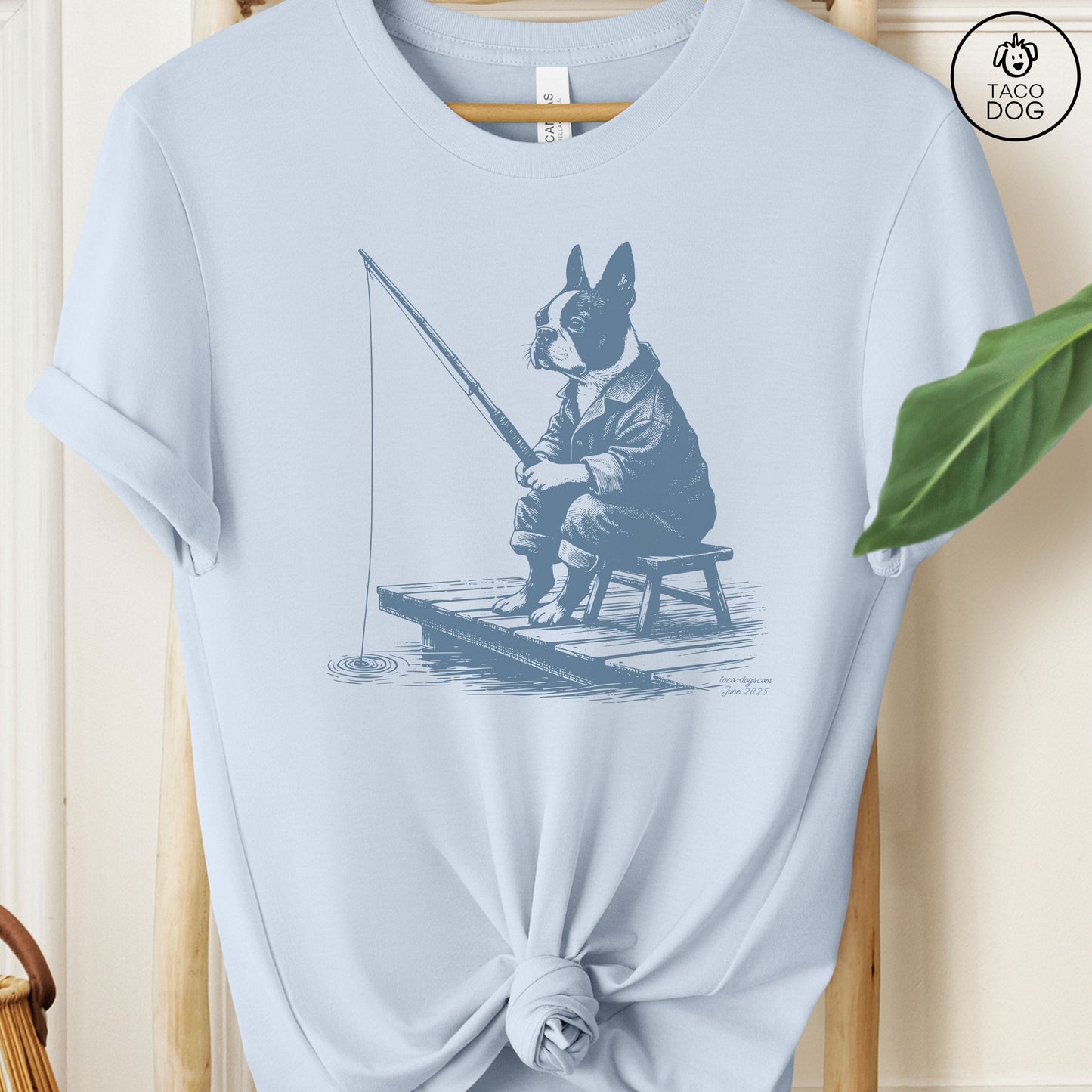 Boston Terrier Fishing T-Shirt