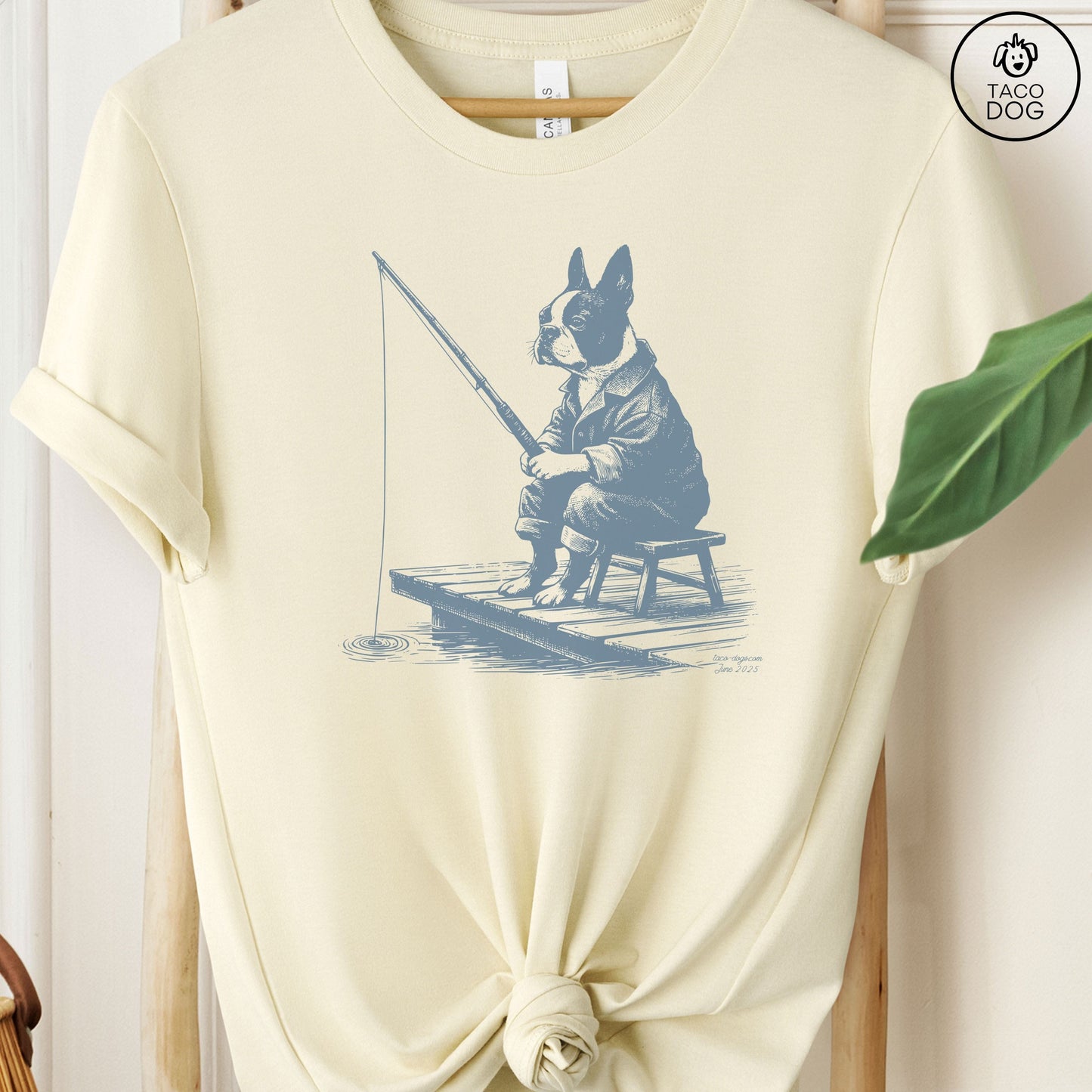 Boston Terrier Fishing T-Shirt