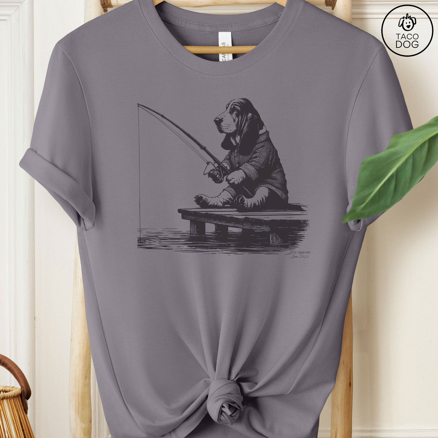 Basset Hound Fishing T-Shirt