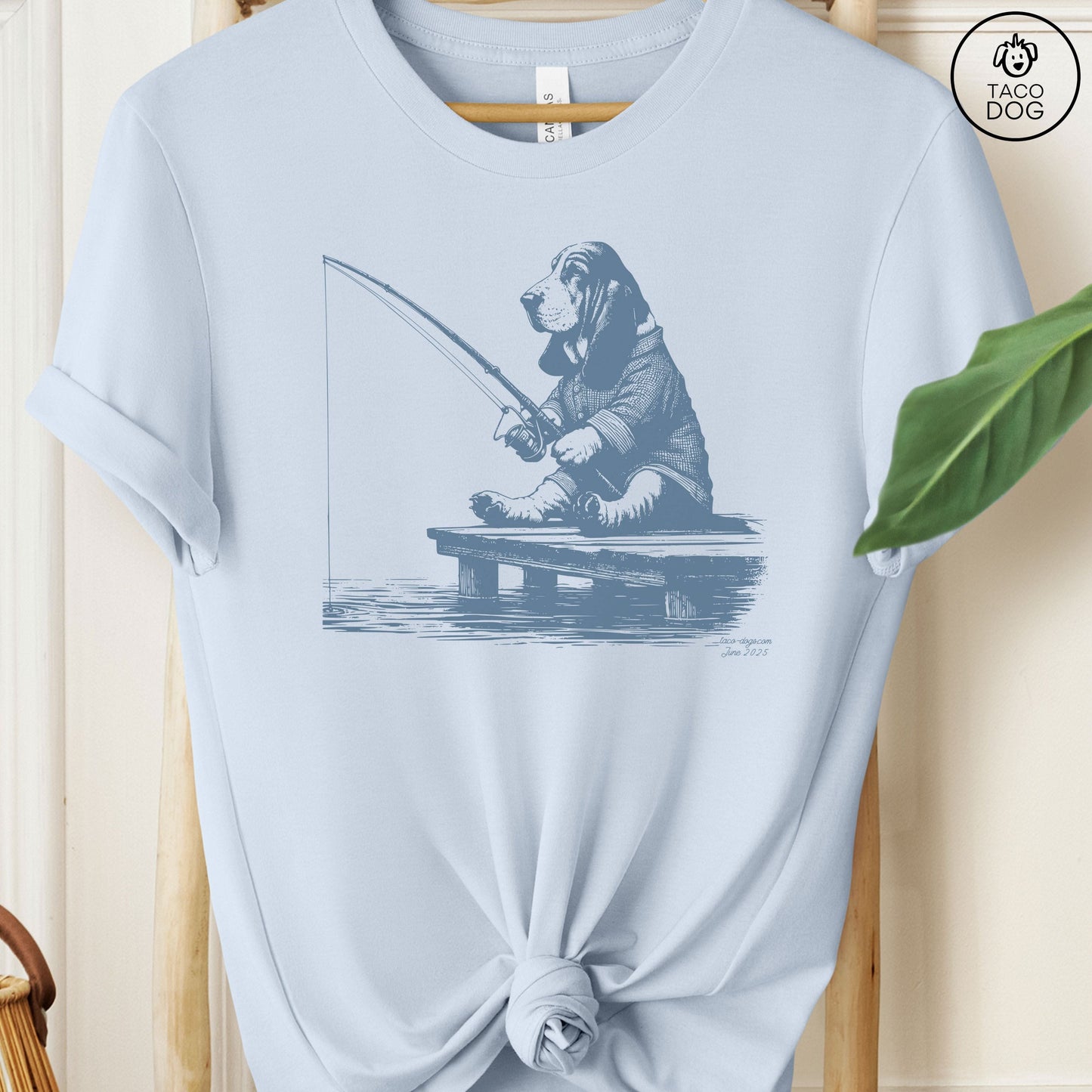 Basset Hound Fishing T-Shirt