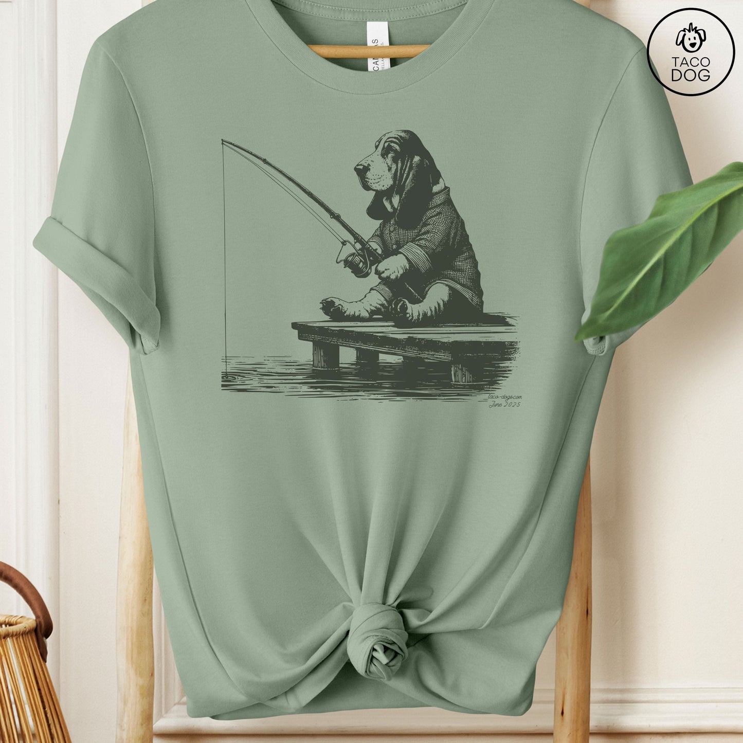 Basset Hound Fishing T-Shirt