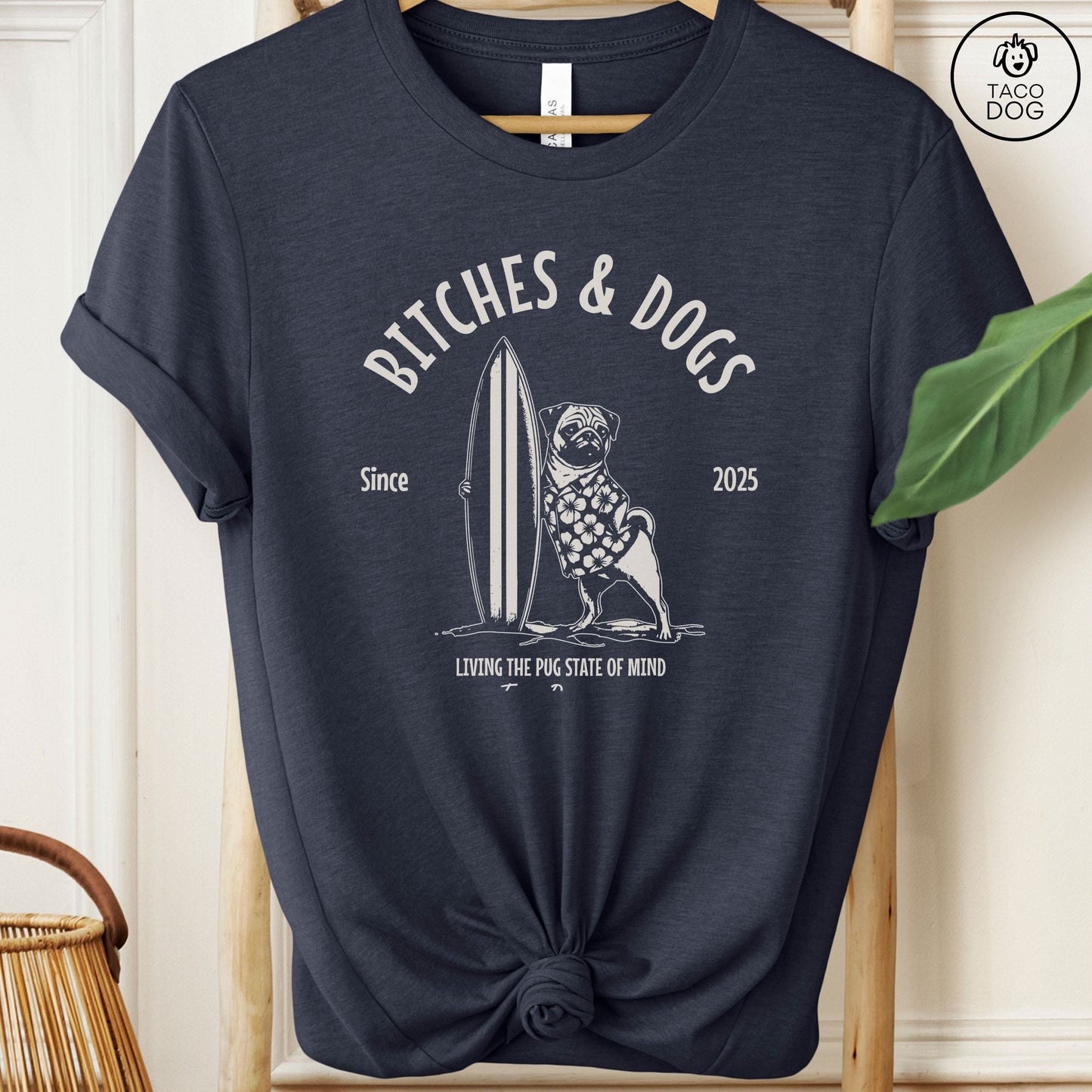 Bitches & Dogs Pug Surf T-Shirt