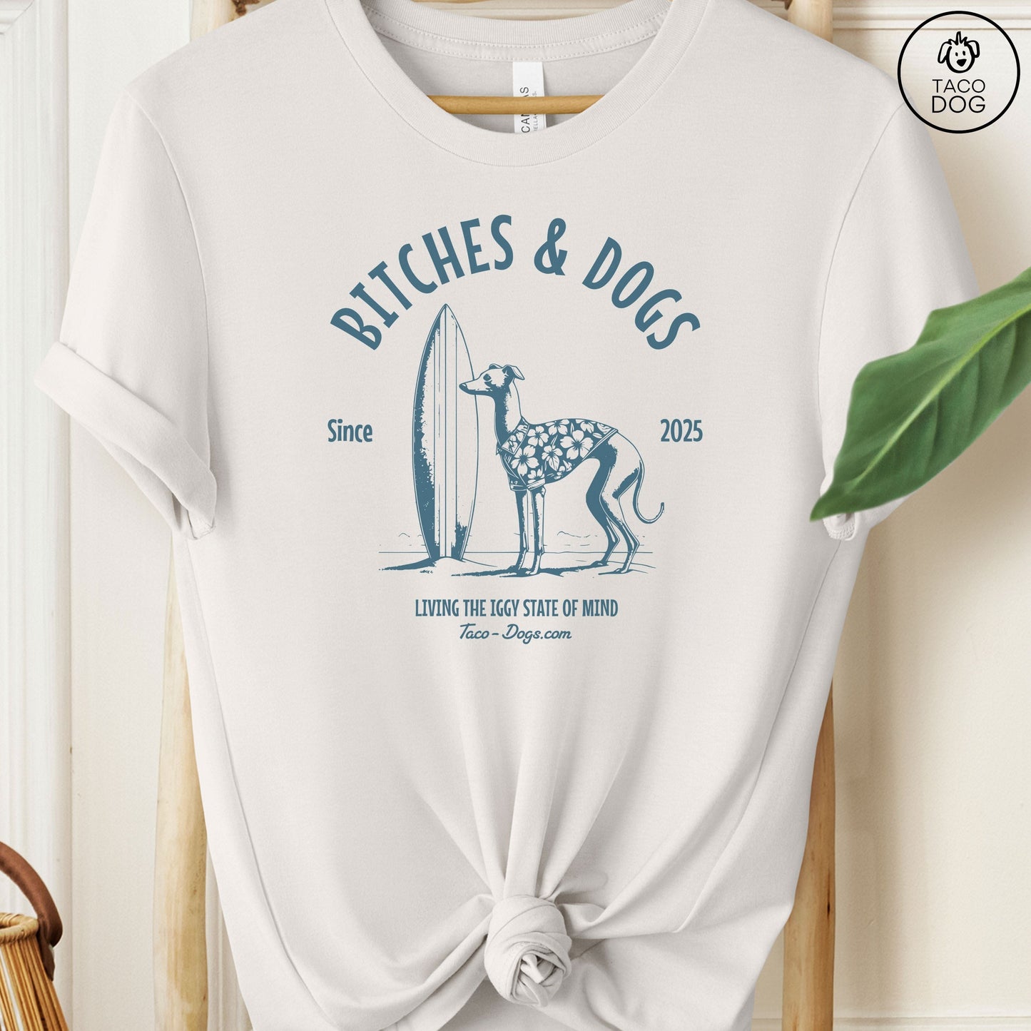 Bitches & Dogs Whippet Iggy Italian Greyhound Surf T-Shirt