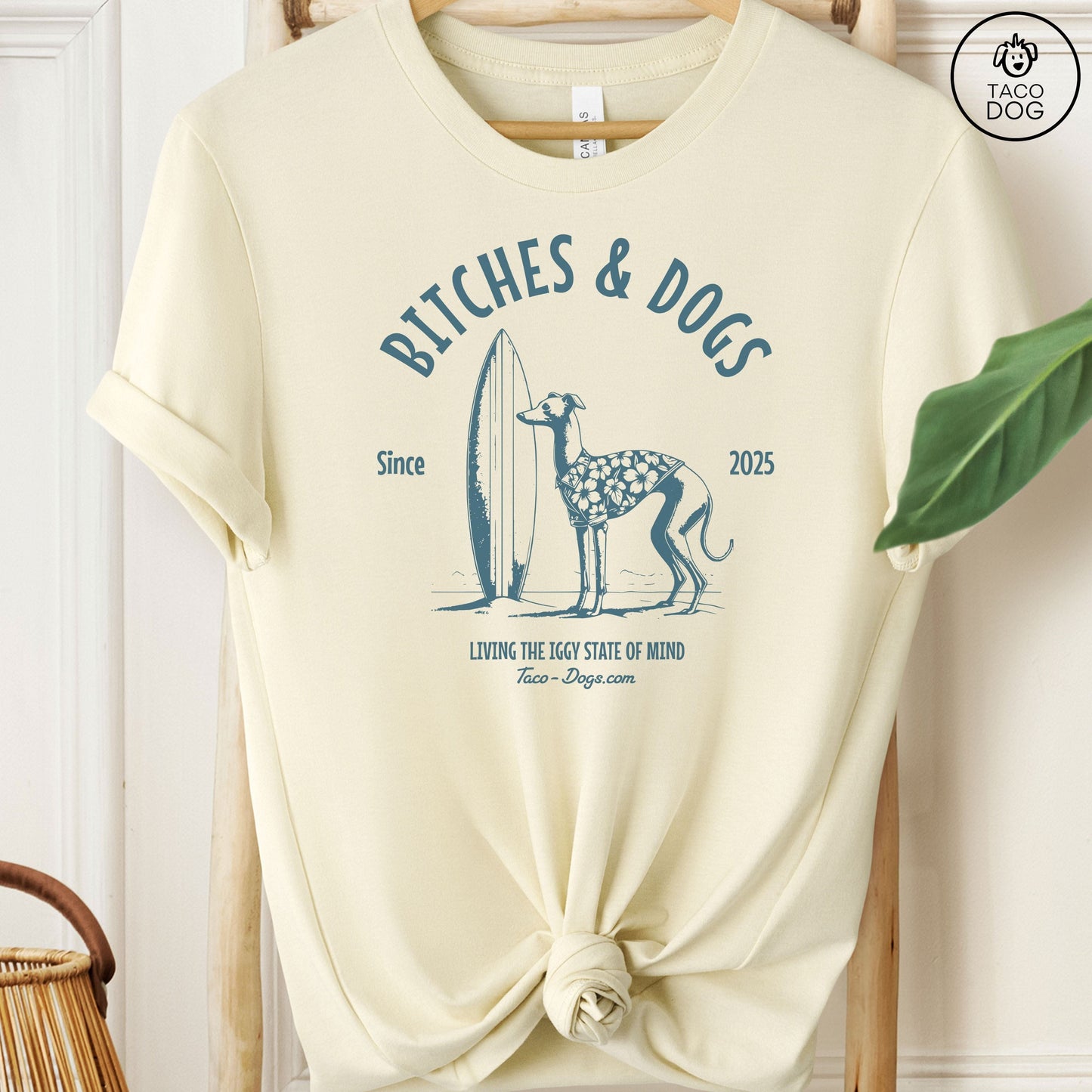 Bitches & Dogs Whippet Iggy Italian Greyhound Surf T-Shirt